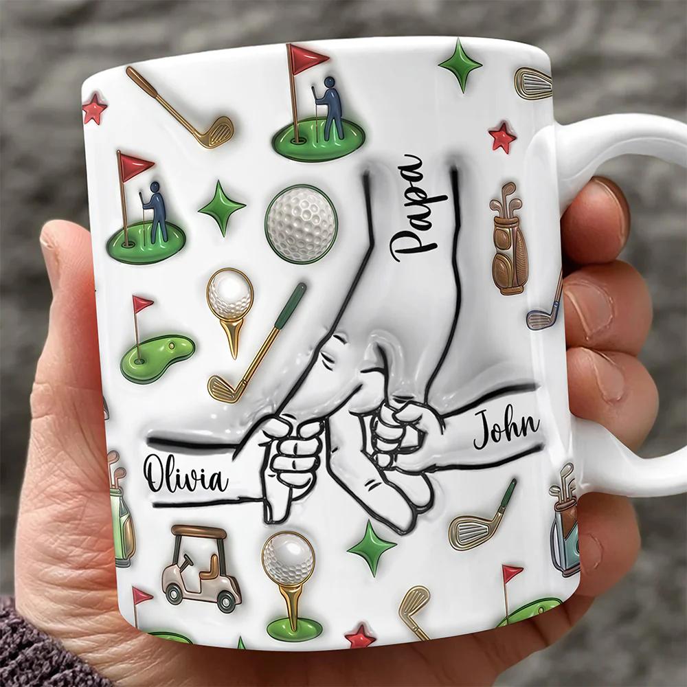 Personalized Papa Golf Mug With Kids Names 3D Inflated Effect Mug TH10 169845 - Image 6
