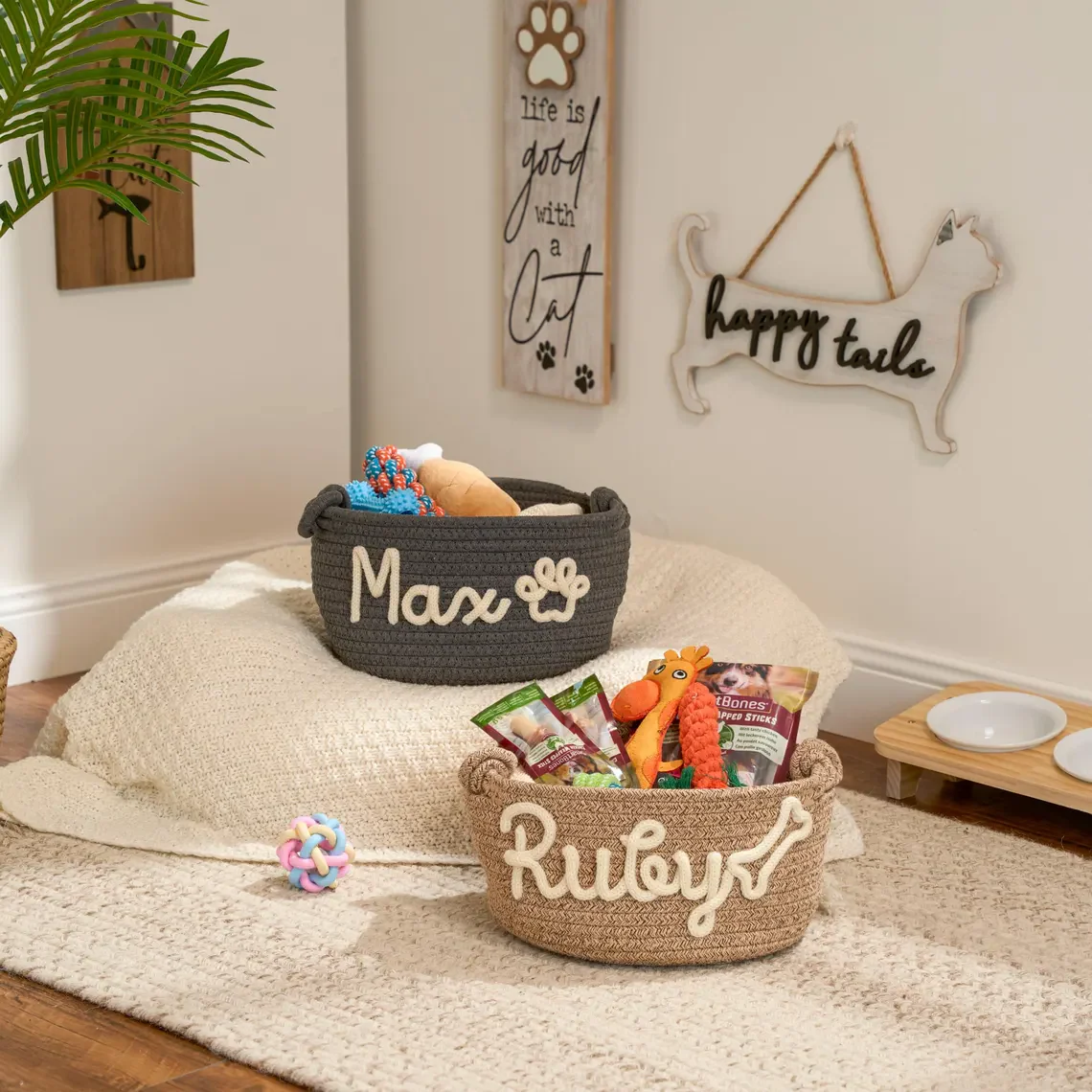 Personalized Pet Toy Basket – Custom Woven Storage Basket With Name TH10 170345 - Image 5