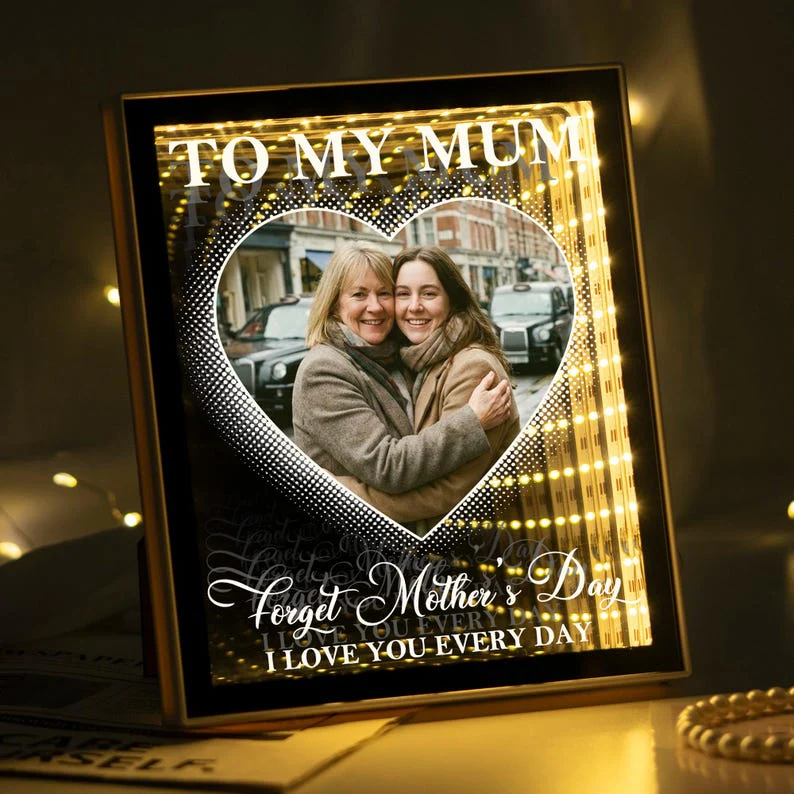 Personalized Photo Infinity Mirror Light Box, Forget Mothers Day Love You LED Frame, Mother's Day Gift For Mom TH10 169185 - Image 2