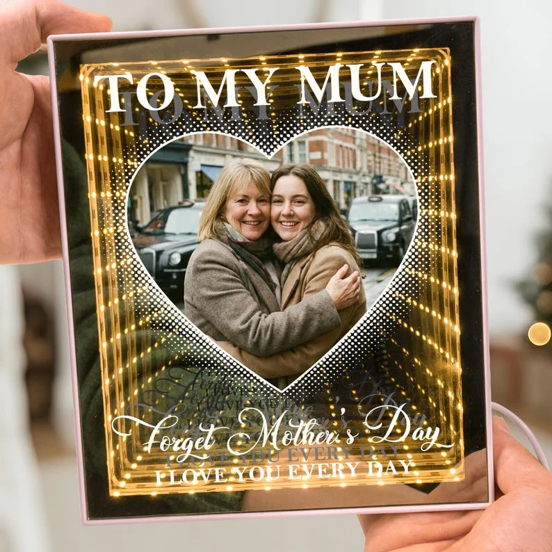 Personalized Photo Infinity Mirror Light Box, Forget Mothers Day Love You LED Frame, Mother's Day Gift For Mom TH10 169185 - Image 3