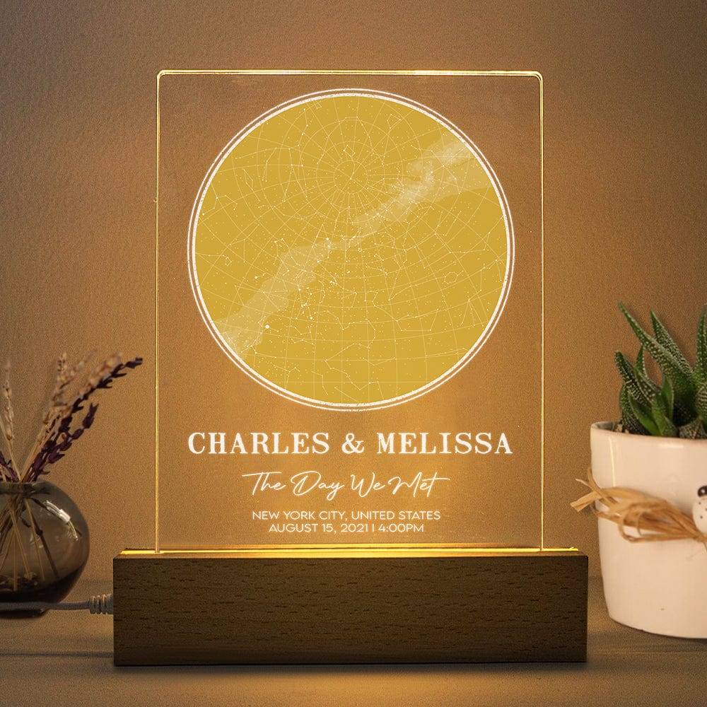 Personalized Star Map Acrylic Plaque With LED Night Light TA29 889593 - Image 2