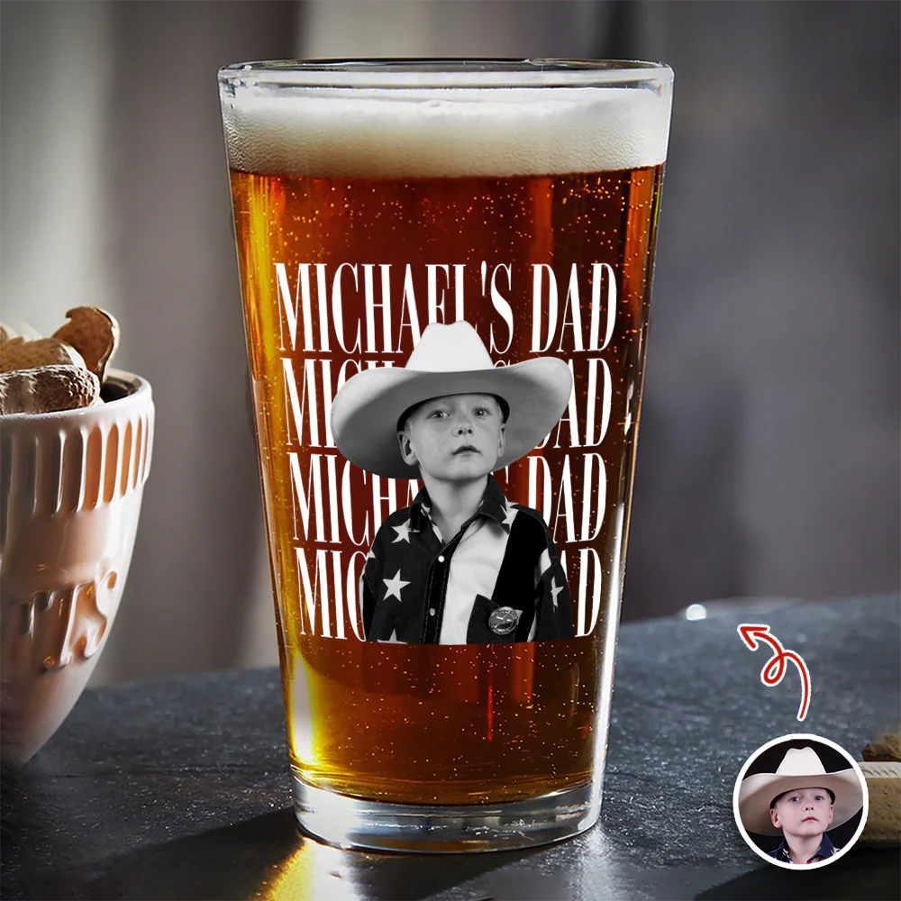 Personalized Vintage Photo Dad Gift For Father's Day Beer Glass TH10 170079 - Image 3