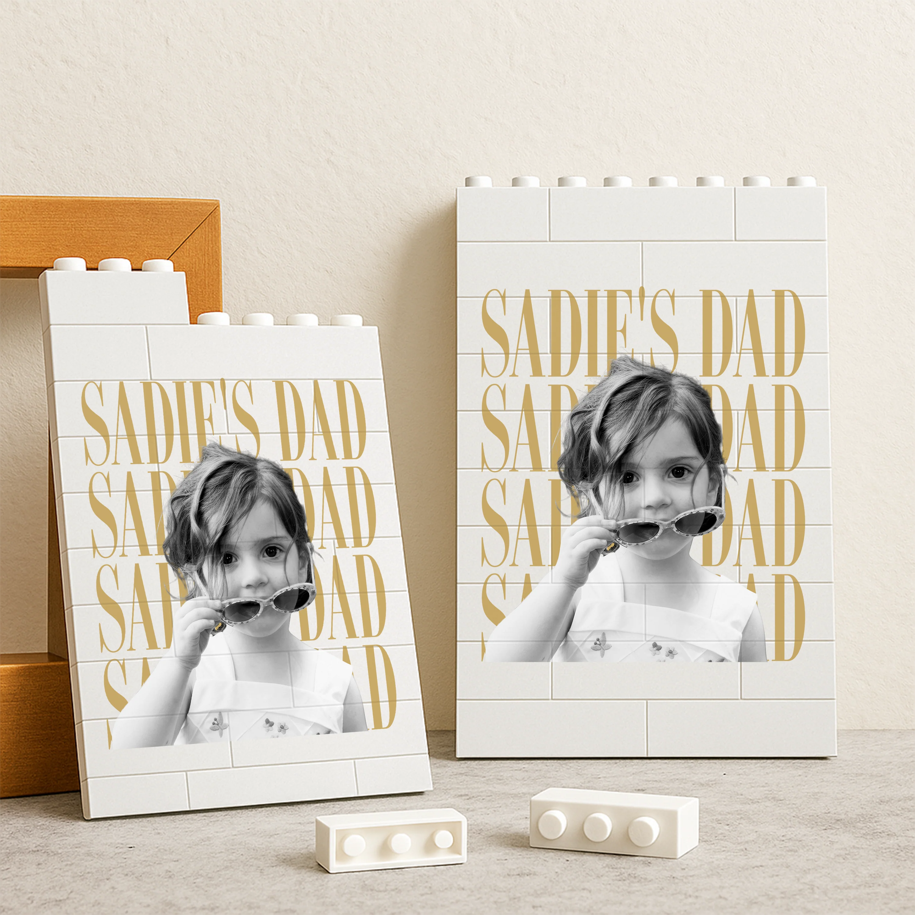 Personalized Vintage Photo Dad, Mom Father's Day Gift Building Brick Block TH10 170149 - Image 2