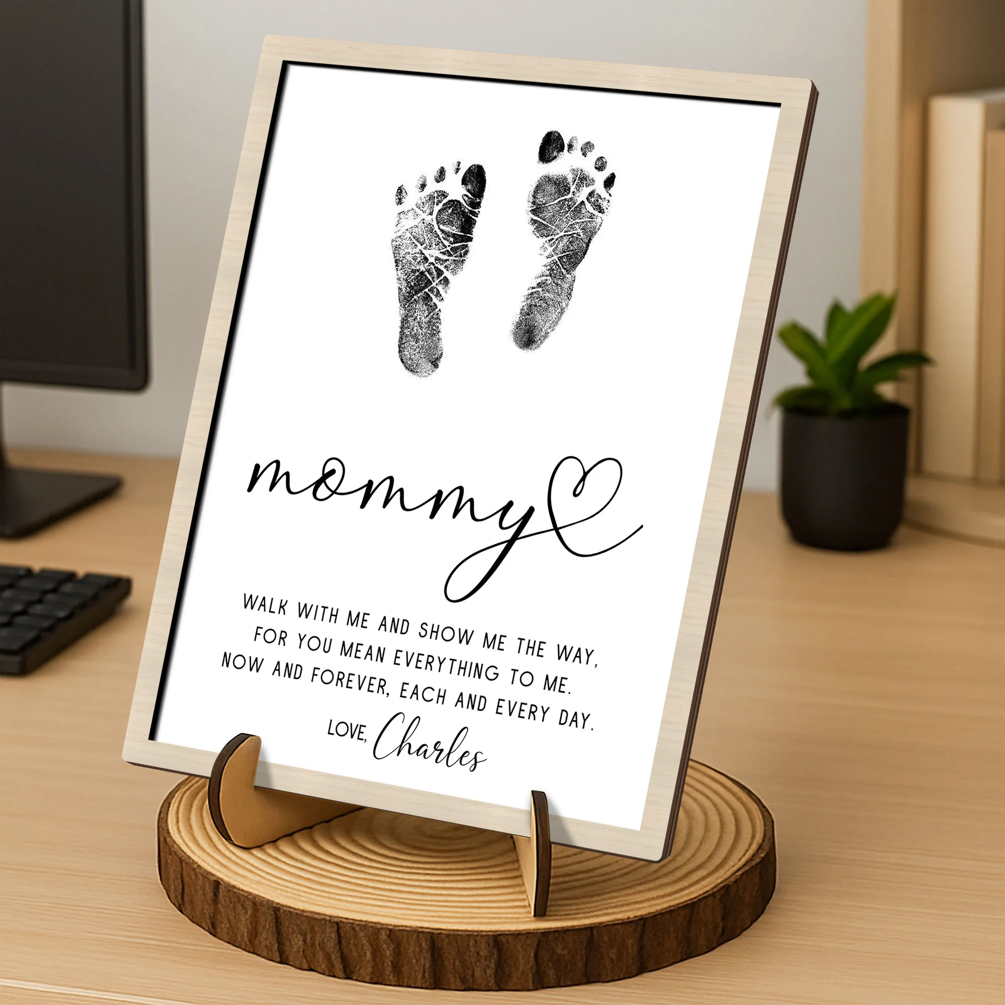 Personalized Walk With Me 2-Layered Wooden Plaque With Stand, Happy Mother's Day TH10 898915 - Image 4