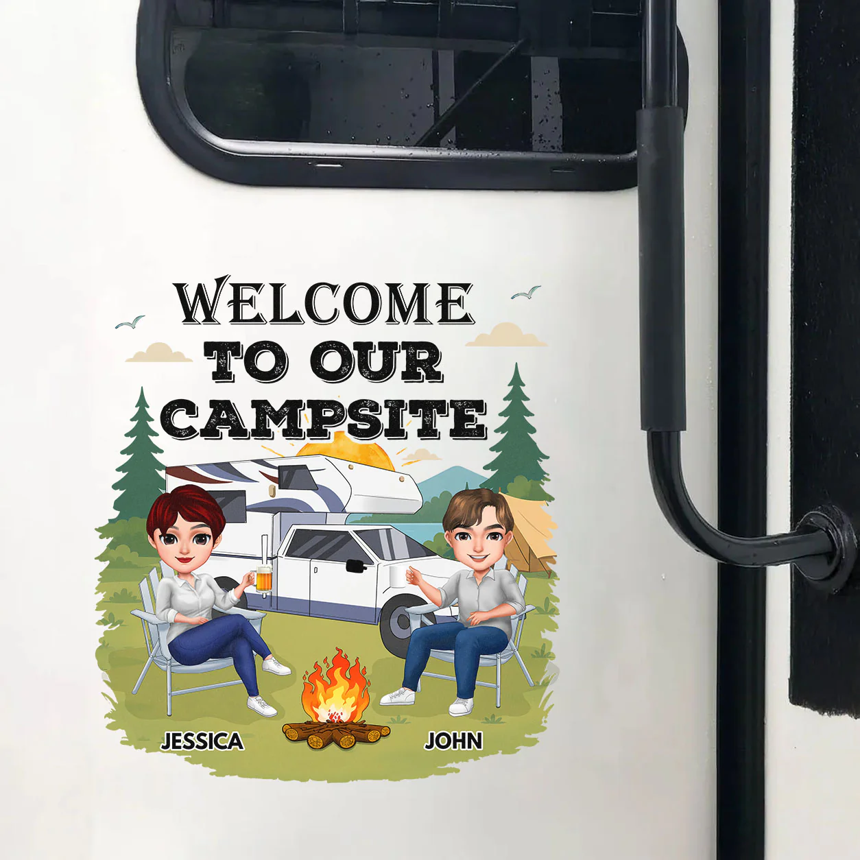 Personalized Welcome To Our Campsite RV Decal Sticker For Camper TH10 170349
