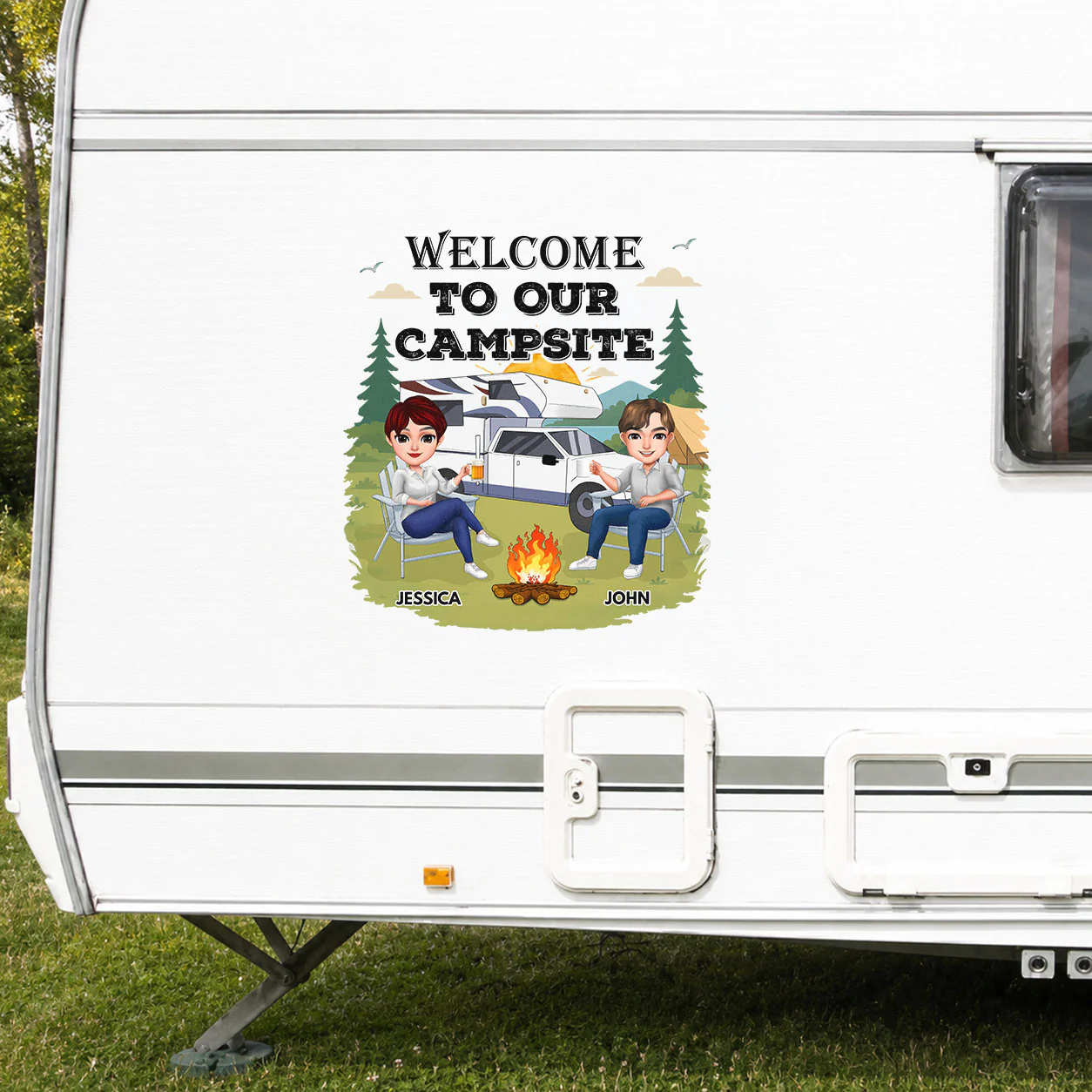 Personalized Welcome To Our Campsite RV Decal Sticker For Camper TH10 170349 - Image 5