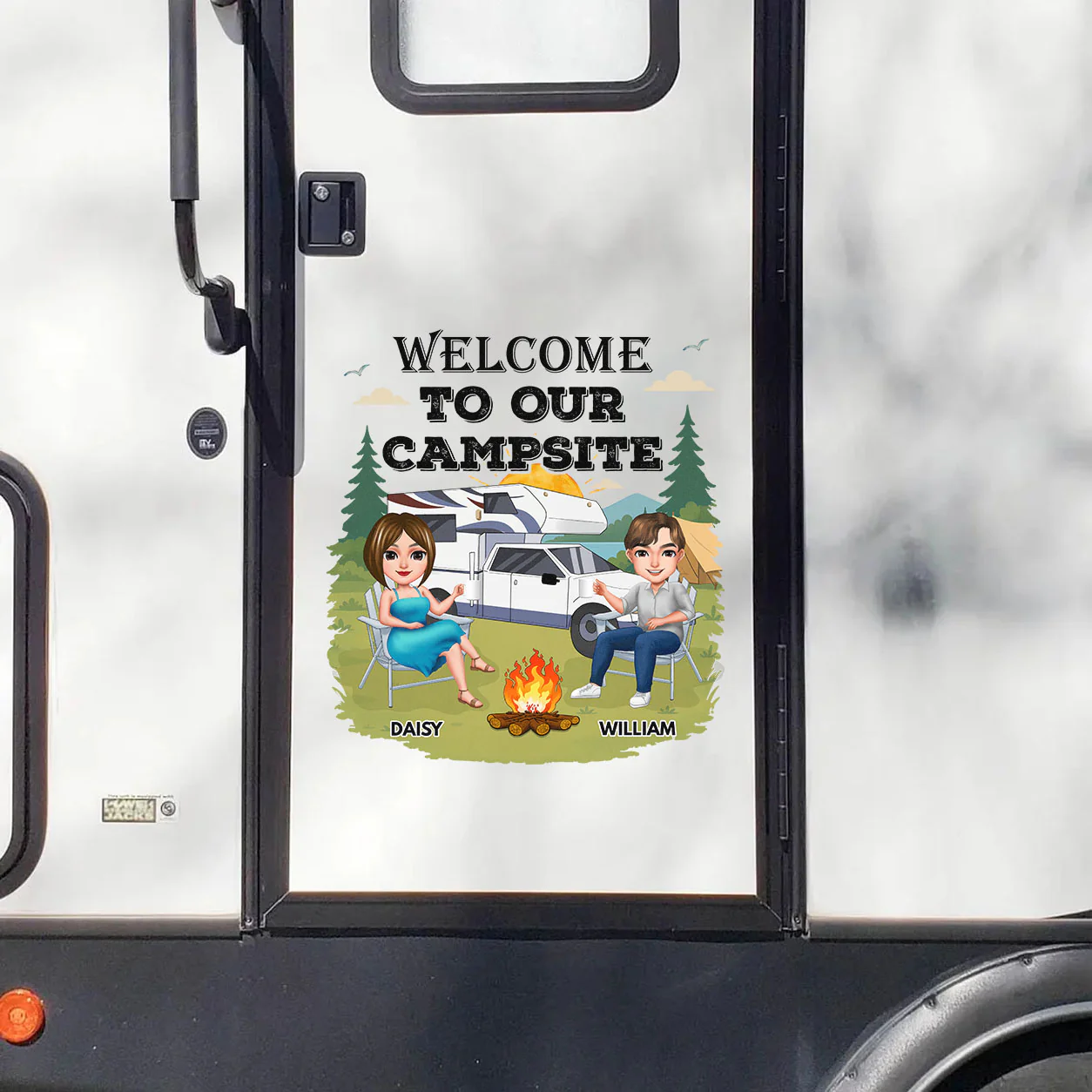 Personalized Welcome To Our Campsite RV Decal Sticker For Camper TH10 170349 - Image 6