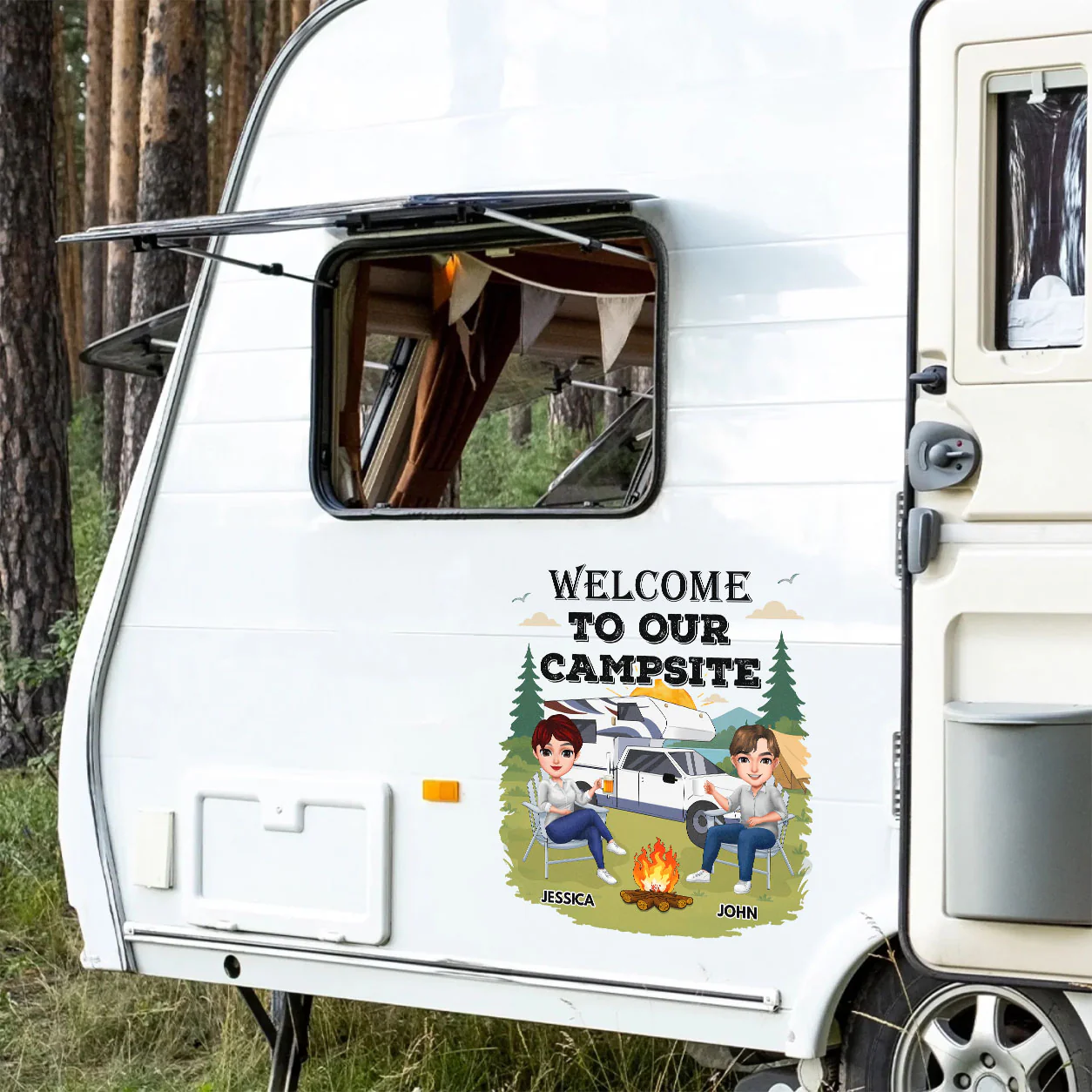 Personalized Welcome To Our Campsite RV Decal Sticker For Camper TH10 170349 - Image 7
