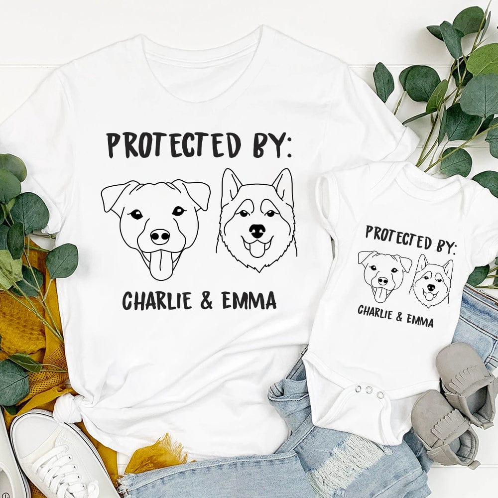 Protected By Dog Baby Onesie Baby Shirt Personalized Gift TA29 889659