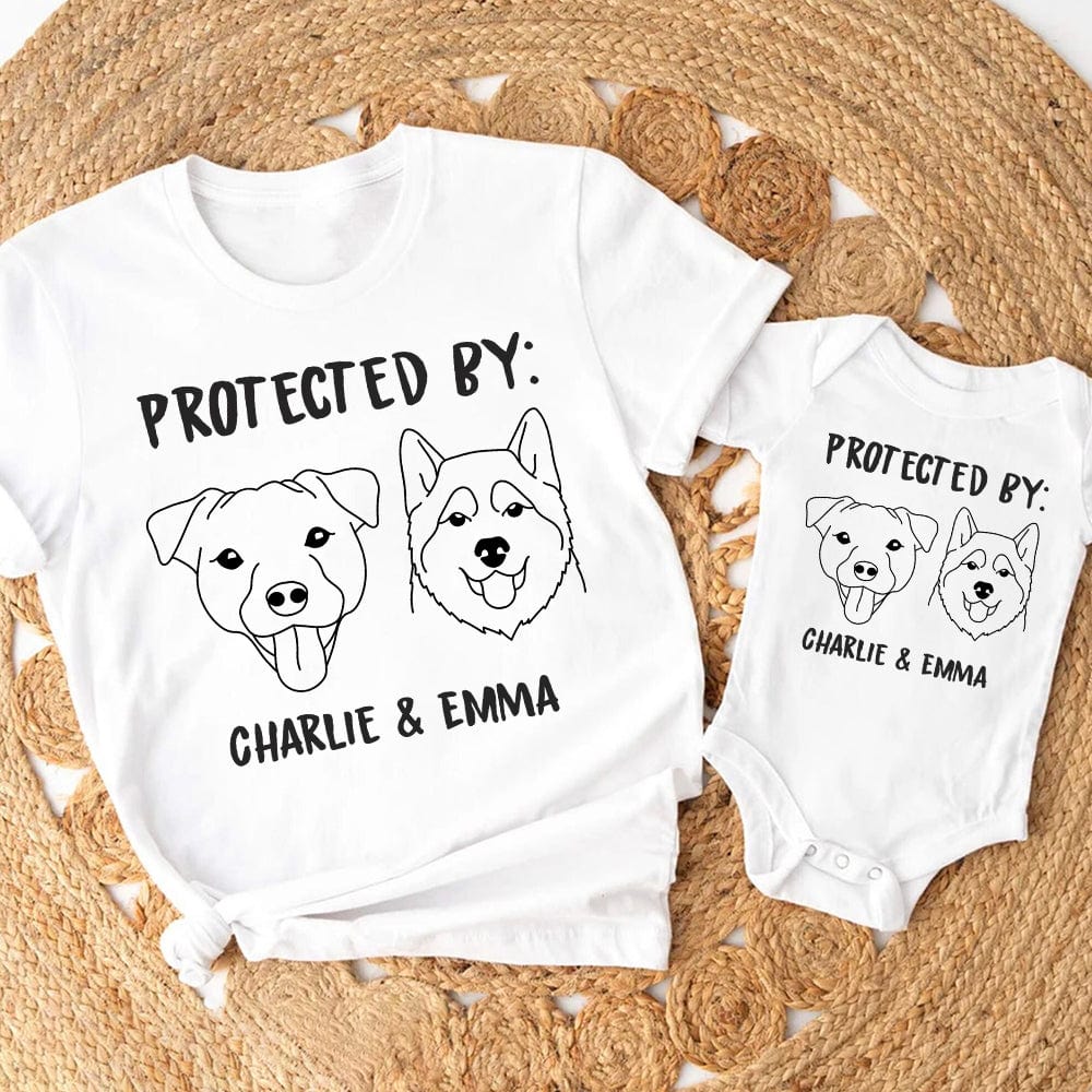 Protected By Dog Baby Onesie Baby Shirt Personalized Gift TA29 889659 - Image 2