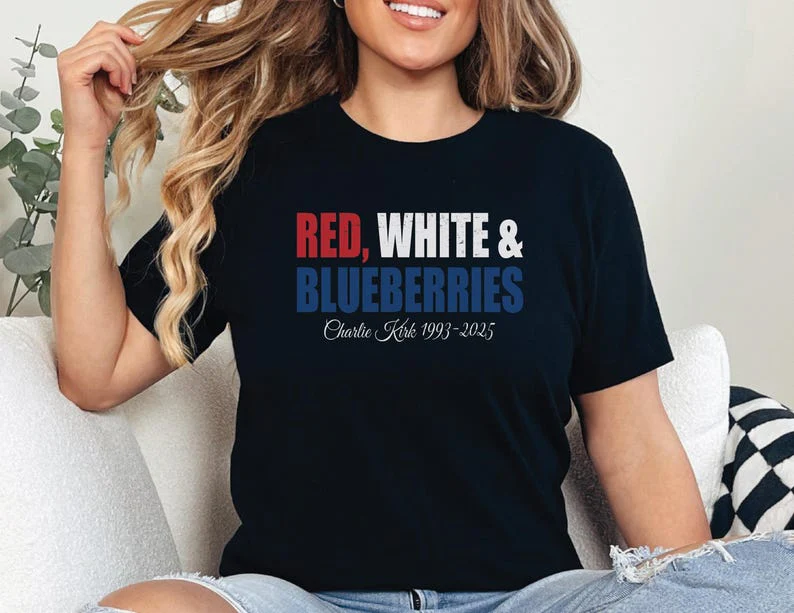 Red White & Blueberries Charlie Kirk 1993-2025 Comfort Shirt TH10 896229 - Image 2