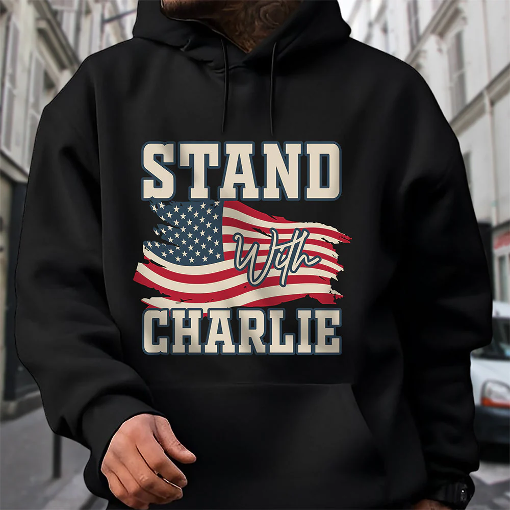 Stand With Charlie Kirk Dark Shirt TH10 64475 - Image 2