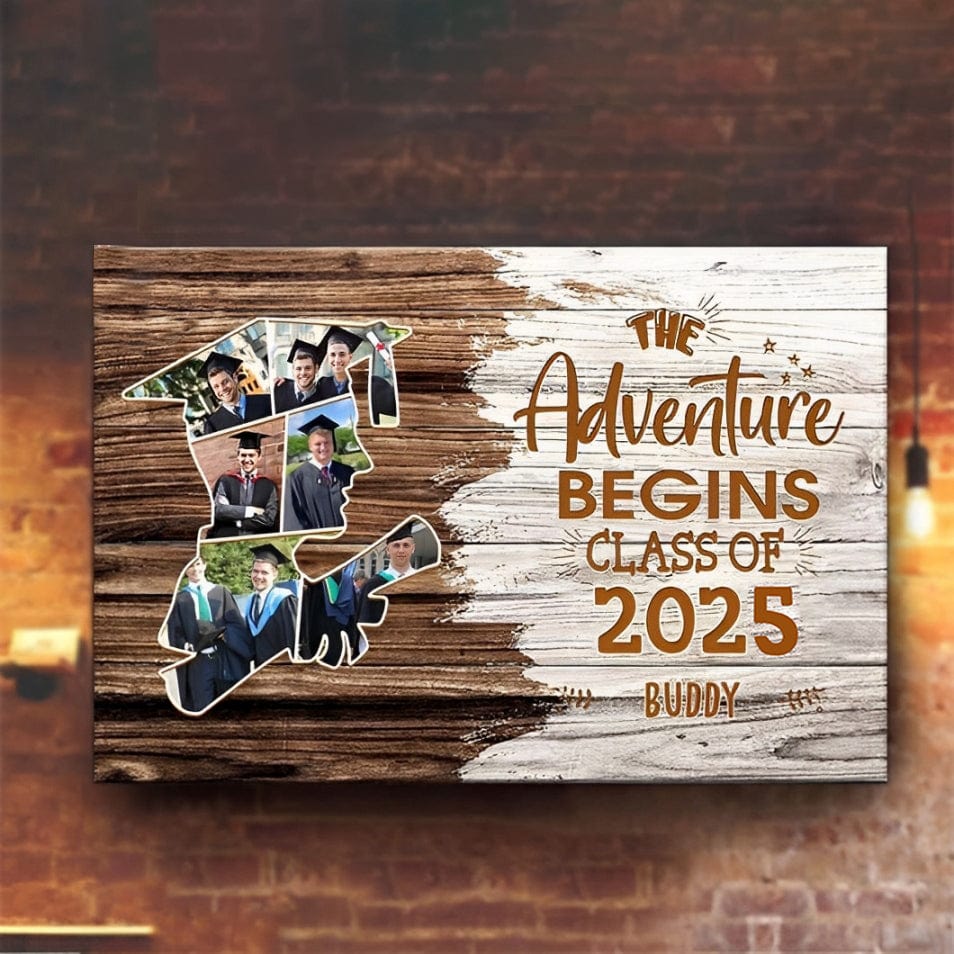 The Adventure Begins Canvas Upload Photo, Graduation Gift 890355 - Image 2