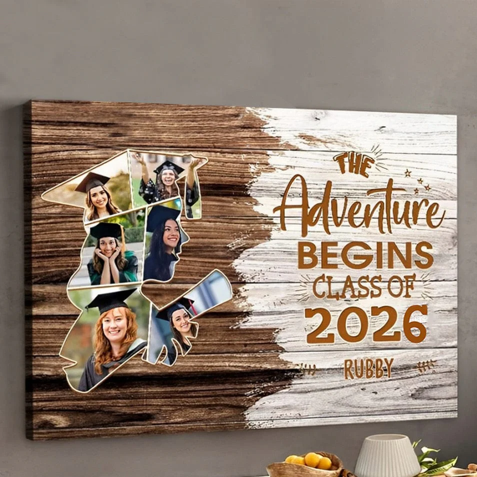 The Adventure Begins Canvas Upload Photo, Graduation Gift 890355 - Image 3