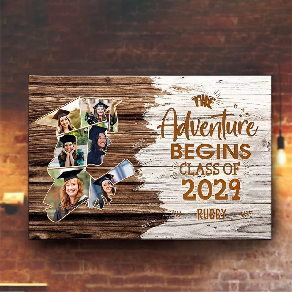 The Adventure Begins Canvas Upload Photo, Graduation Gift 890355 - Image 6