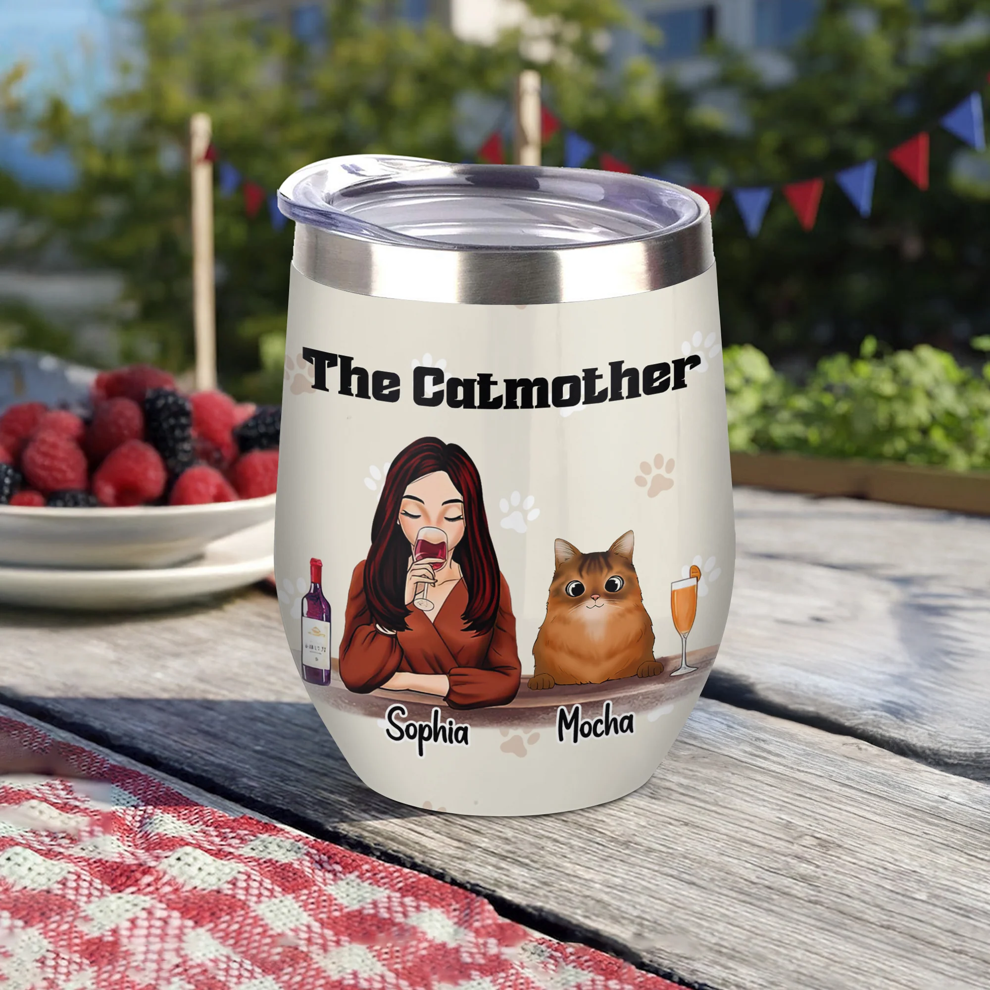 The Catmother For Cat Lover Wine Tumbler TH10 892813 - Image 6