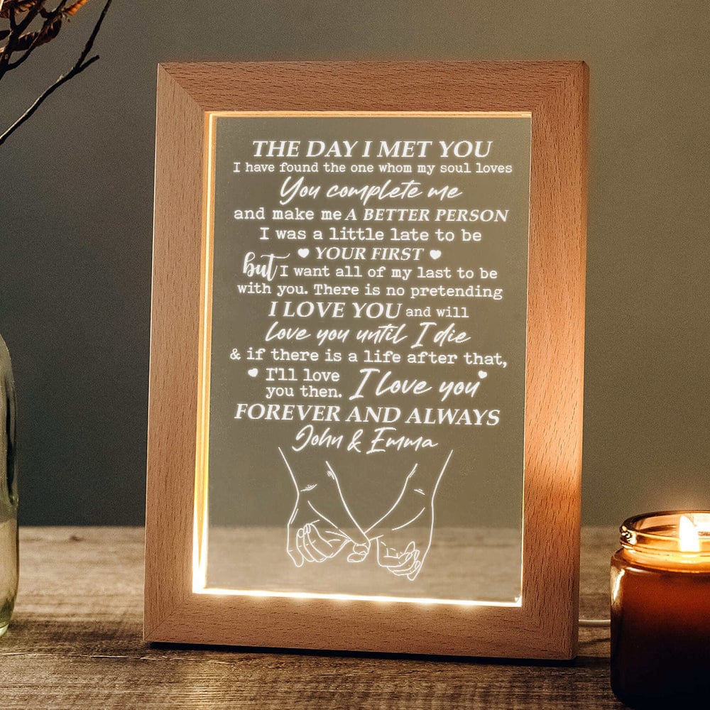 The Day I Met You Couple LED Frame Personalized Gift TA29 890239 - Image 3