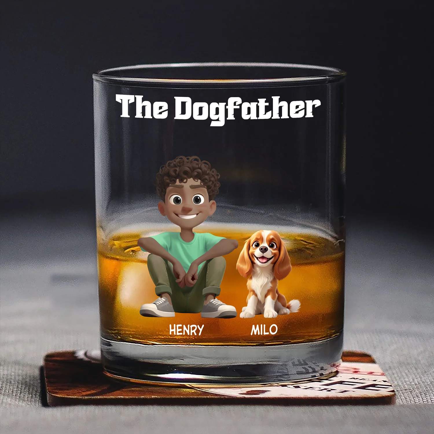 The Dogfather For Dog Lover Print Whiskey Glass TH10 896469 - Image 4