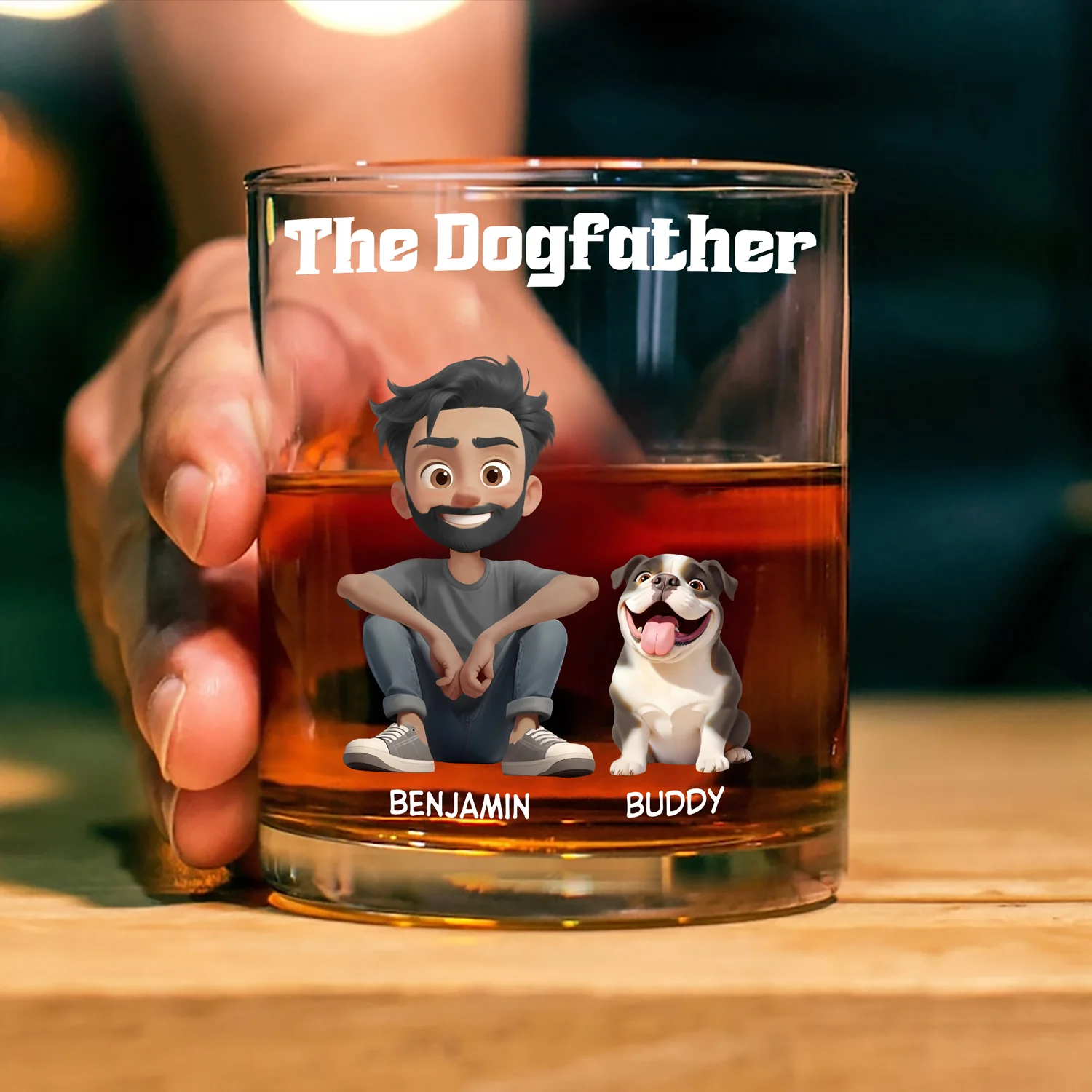 The Dogfather For Dog Lover Print Whiskey Glass TH10 896469 - Image 6
