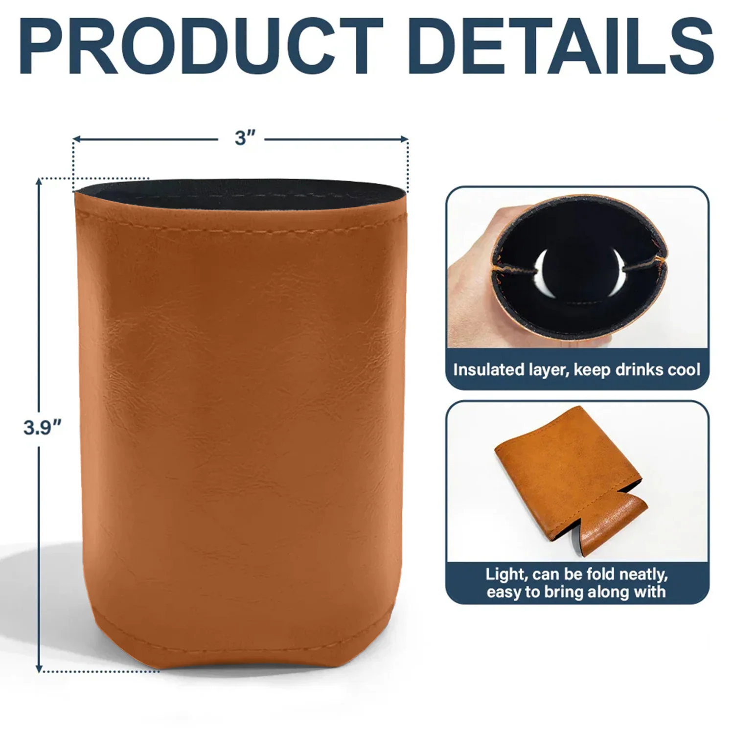 The Man The Myth The Legend Leather Can Cooler Holder Gift For Dad TH10 894091 - Image 7