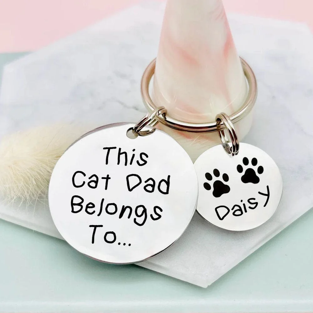 This Cat Mom Dog Mom Belongs To Pet Keychain Personalized Gift DA199 890547 - Image 3