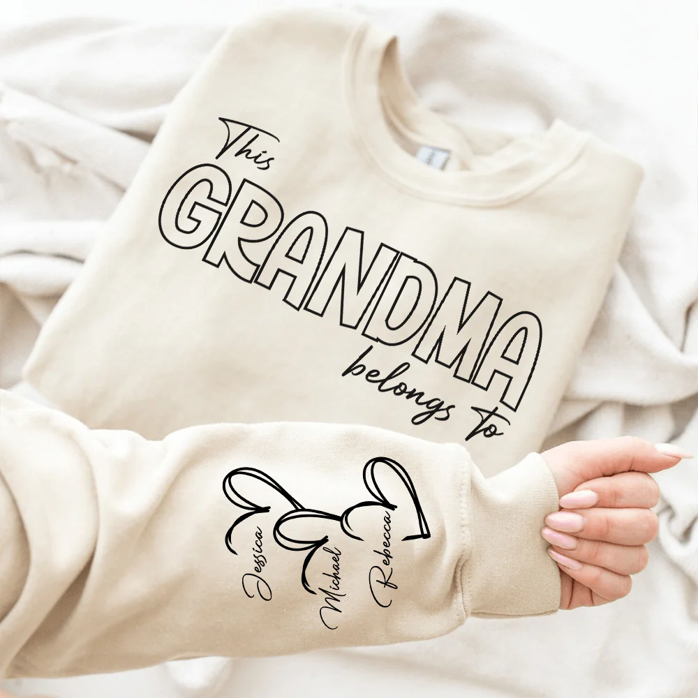 This Grandma Belongs To Family Sweatshirt Personalized Gift N304 890175 - Image 3