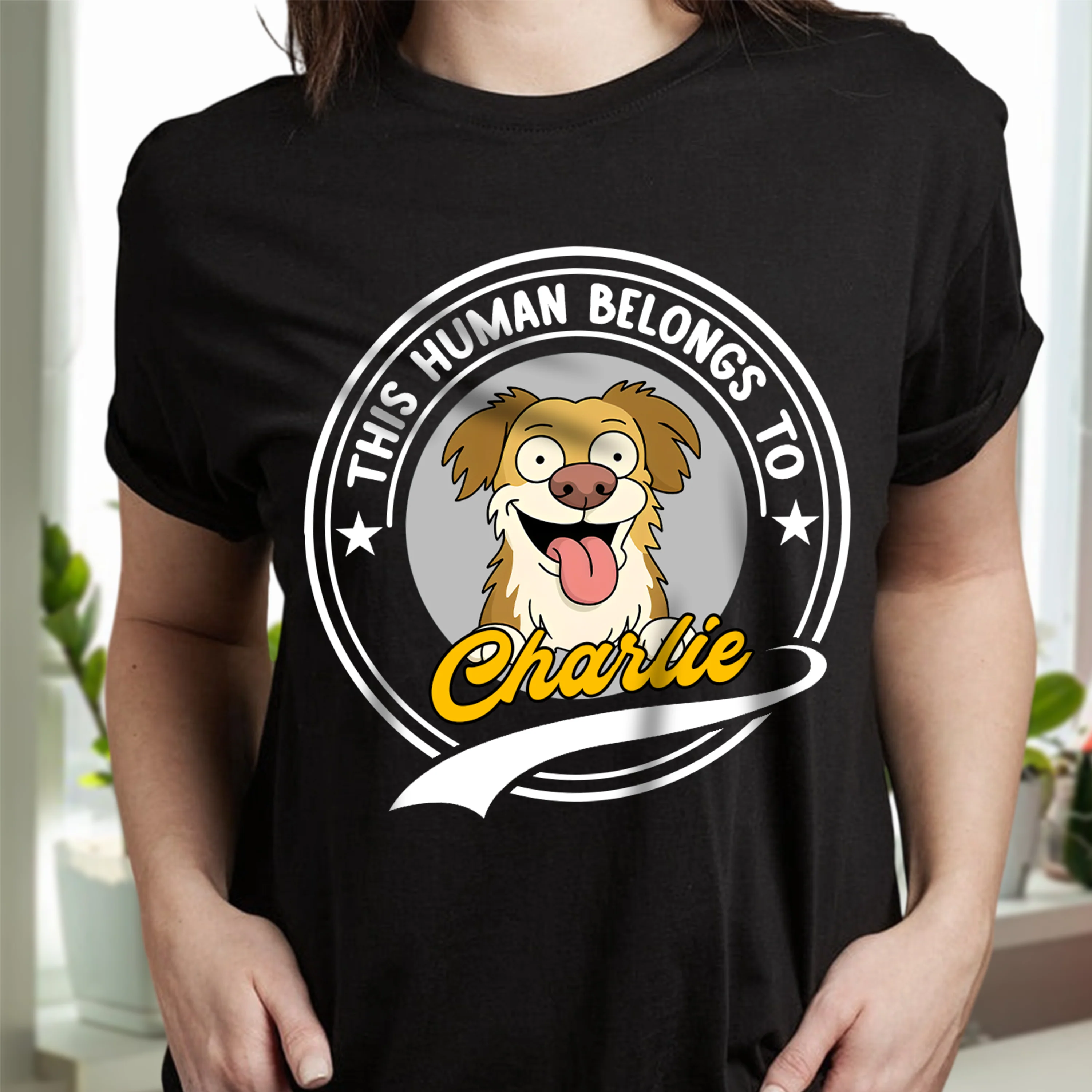 This Human Belongs To Me Dark Shirt For Dog Lover TH10 892685 - Image 2
