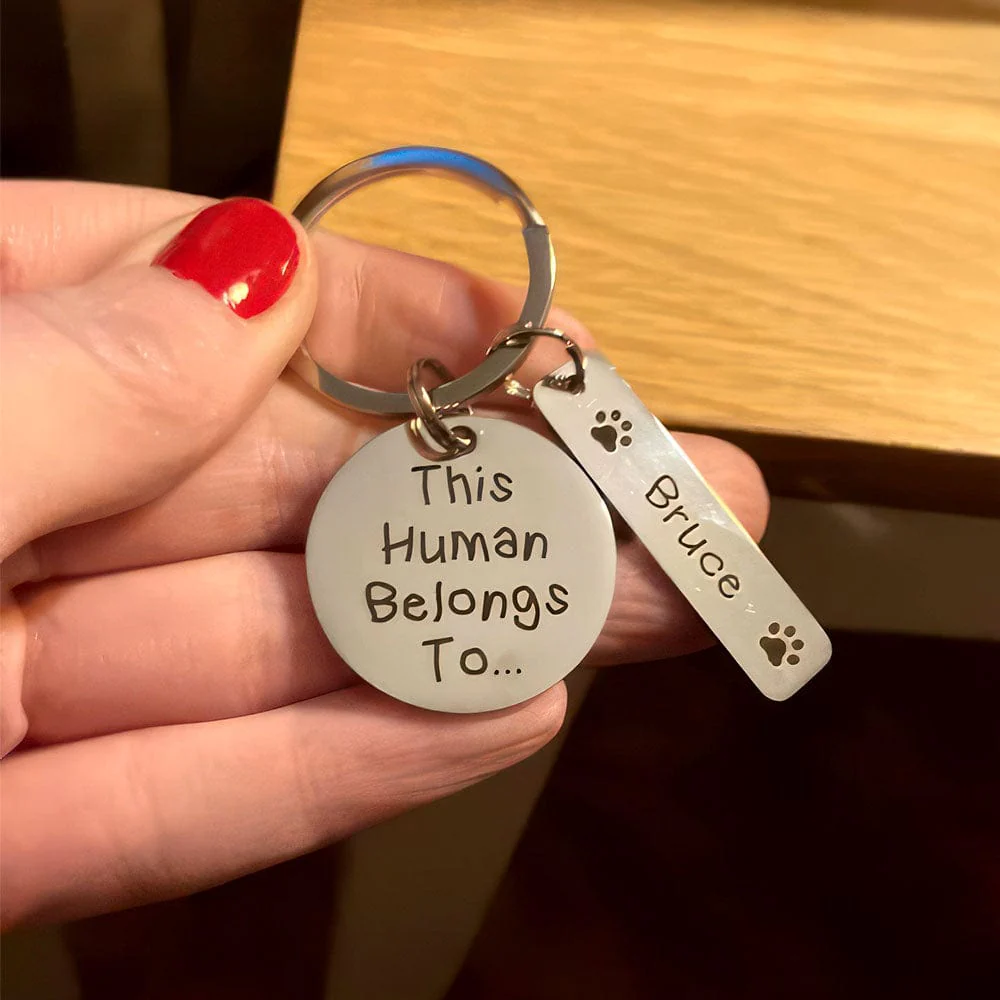 This Human Belongs To Pet Keychain Personalized Gift TA29 890545 - Image 4