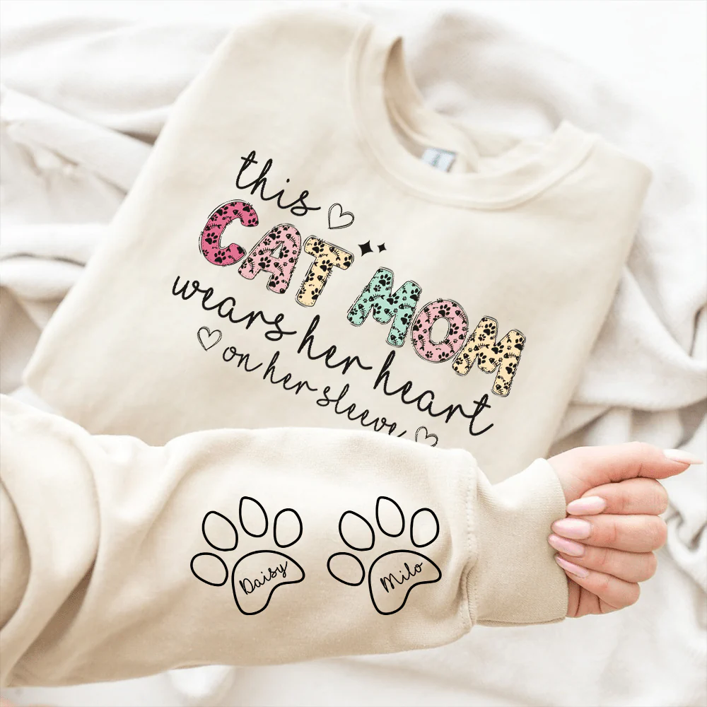 This Mom Want Her Heart On Sleeve Pet Sweatshirt TA29 890405 - Image 3
