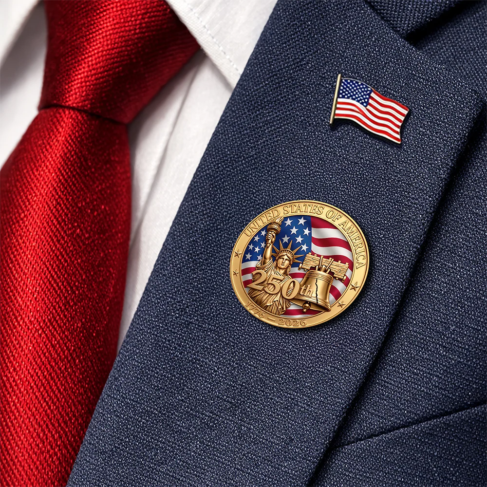 United State Of America 250th 1776 - 2026 Stainless Steel Metal Pin for Patriot's Day Independence Day TH10 169425
