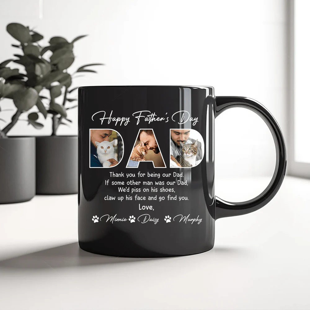 Upload Photo Happy Father's Day For Cat Lover Dark Mug TH10 890909 - Image 2