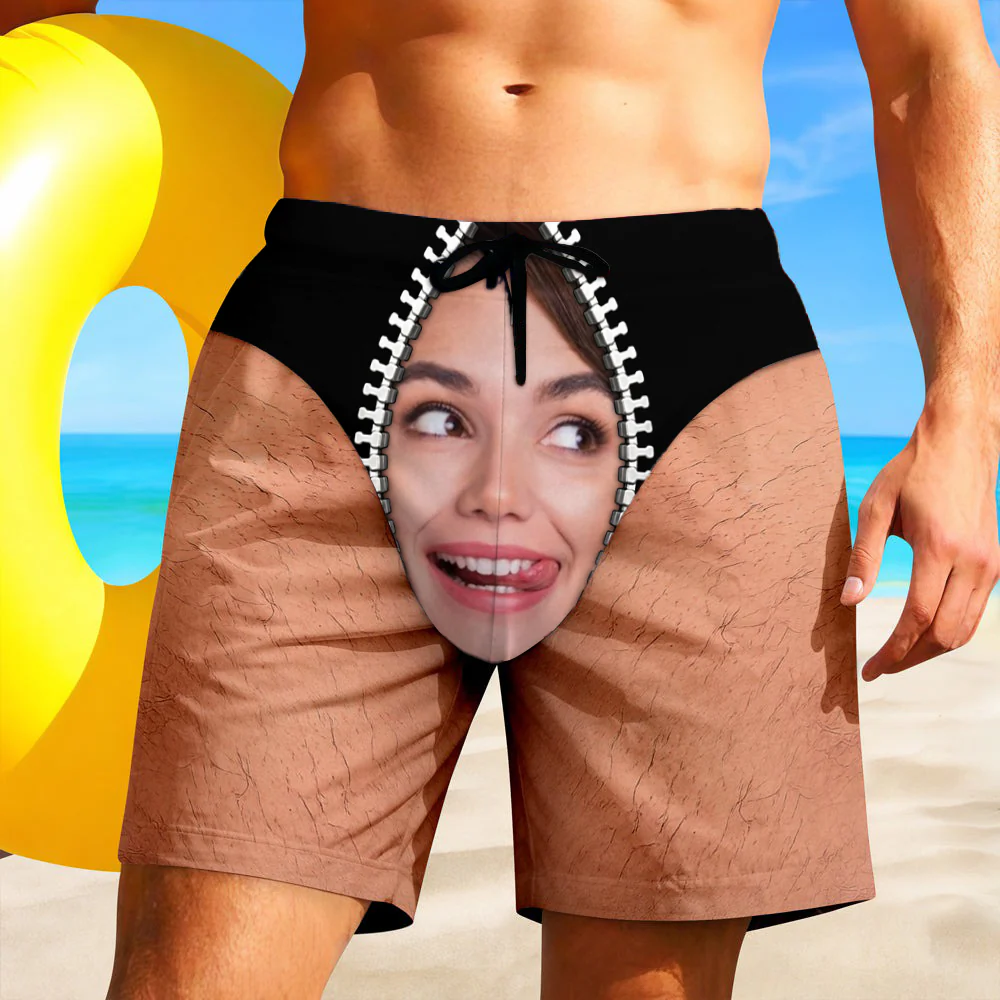 Upload Your Wife, Girlfriend Photo Funny Beach Short TH10 170479 - Image 2