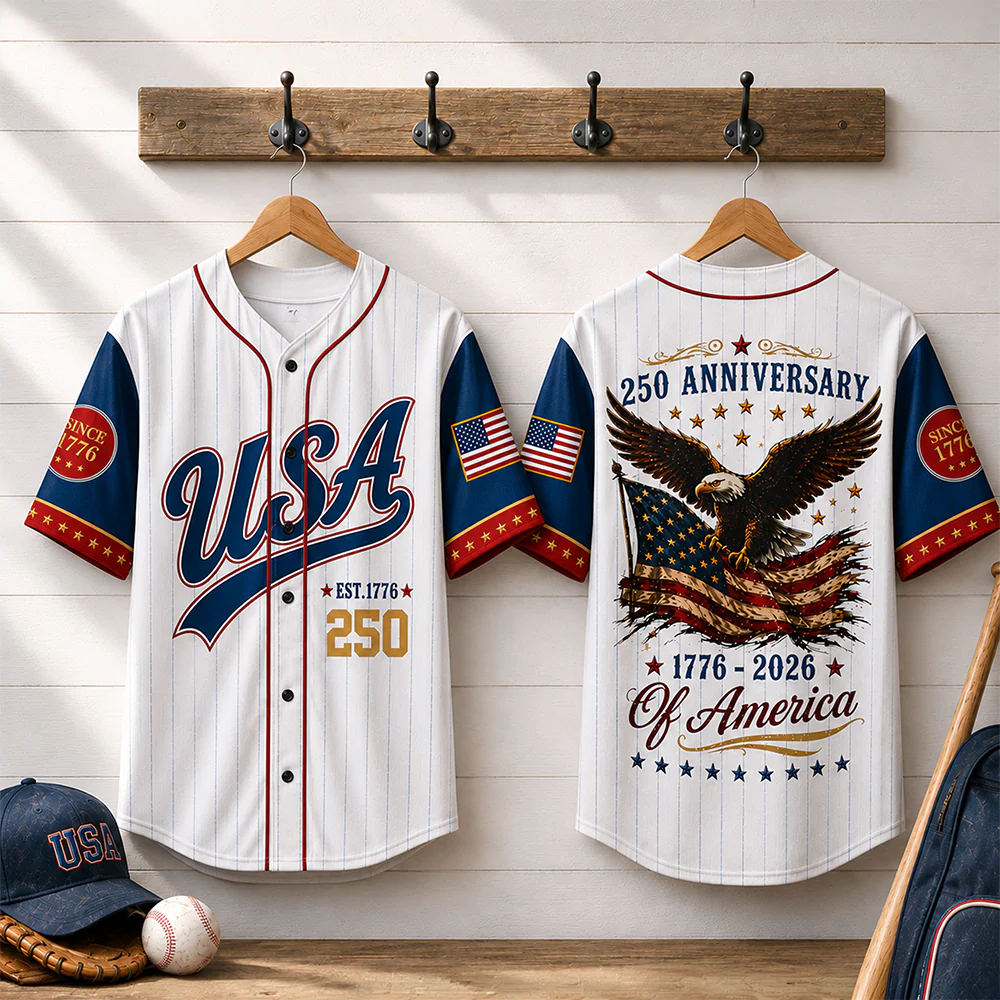 USA 250 Anniversary Baseball Jersey Shirt TH10 170169 - Image 3