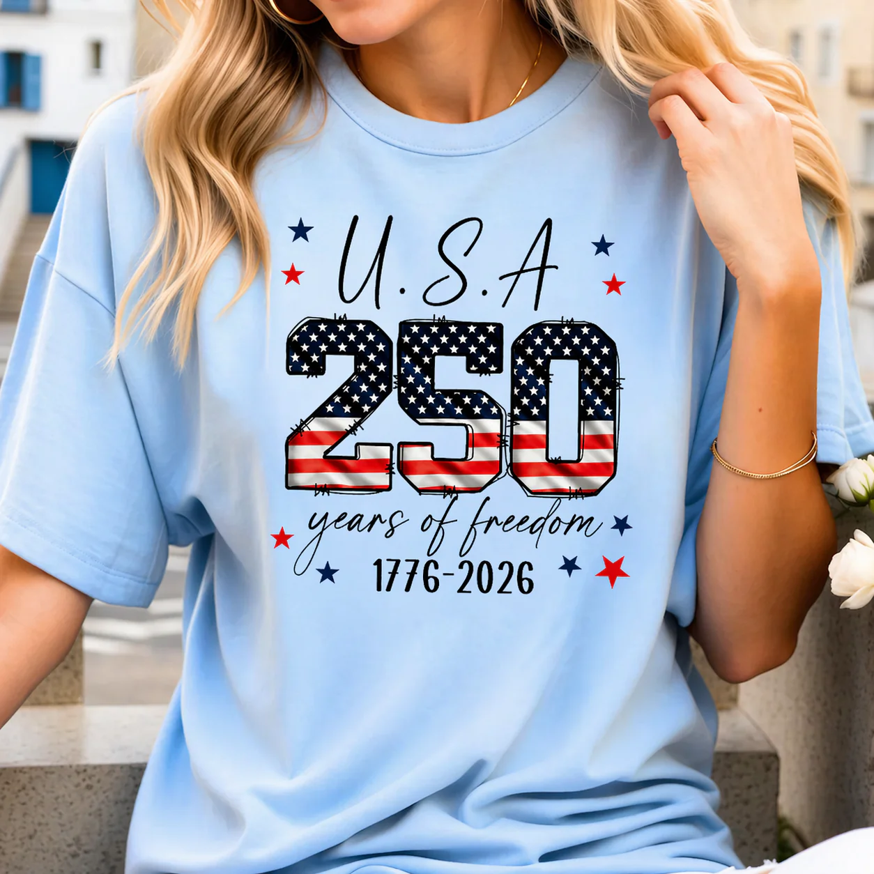 U.S.A 250 Years Of Freedom Shirt TH10 169727 - Image 3