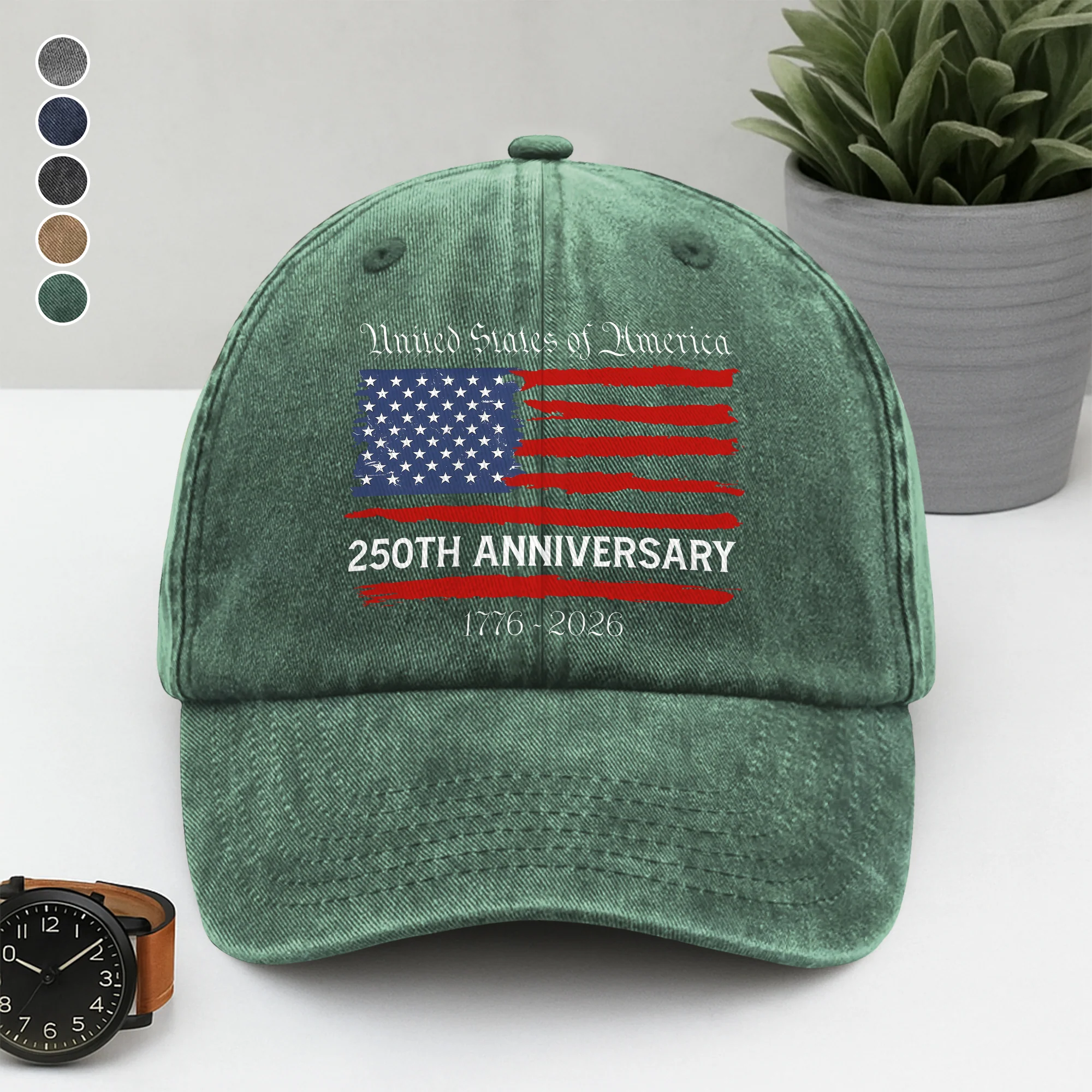 USA 250th Anniversary Washed Denim Baseball Cap TH10 898315 - Image 8