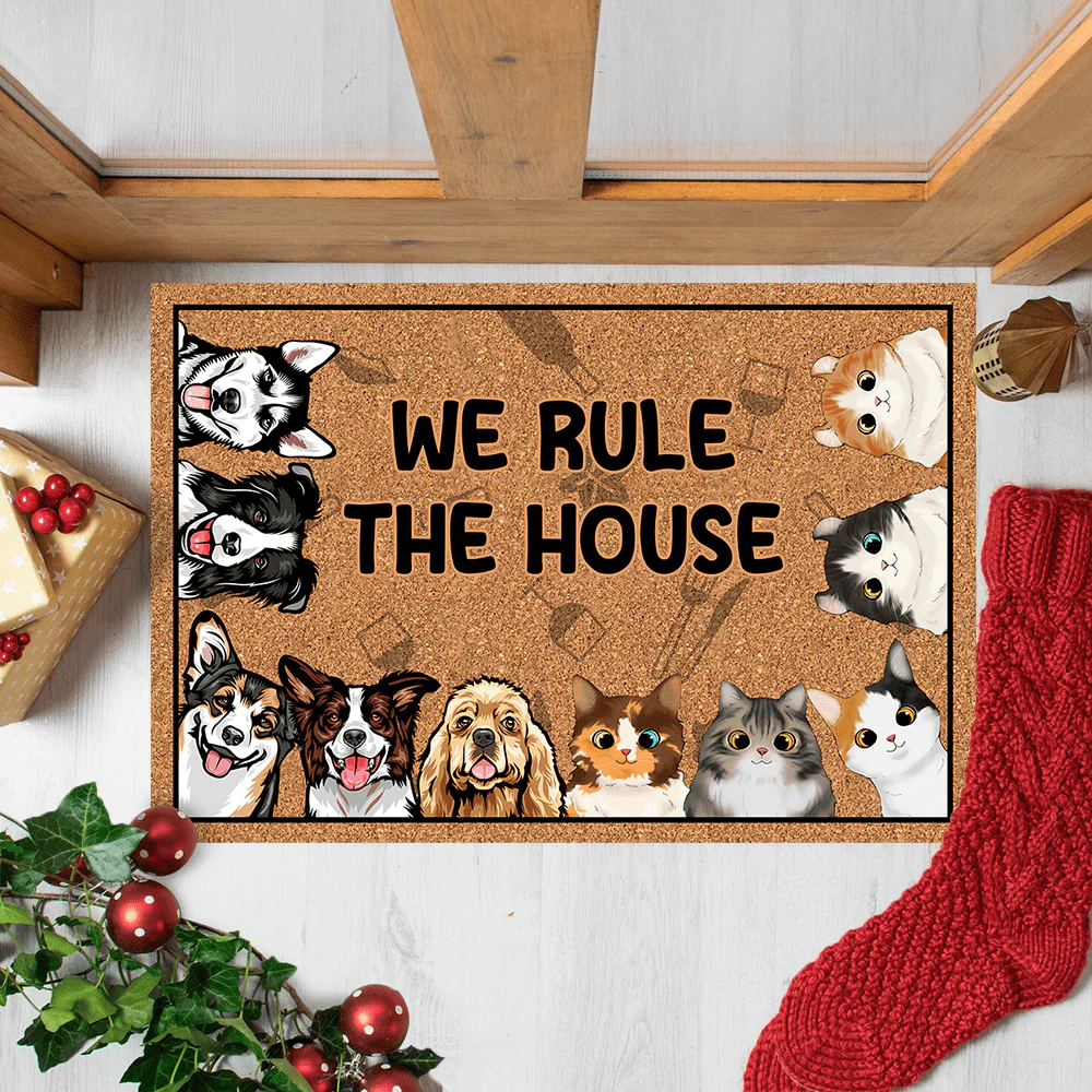 We Rule The House Pet Doormat Personalized Gift TA29 890201