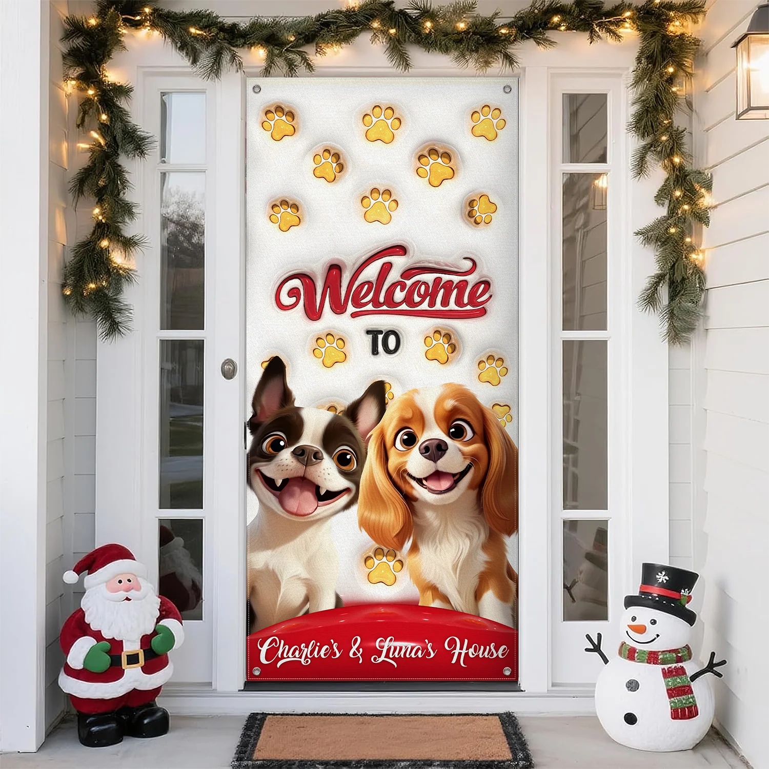 Welcome To Our House Door Cover For Dog Lover TH10 896507 - Image 2