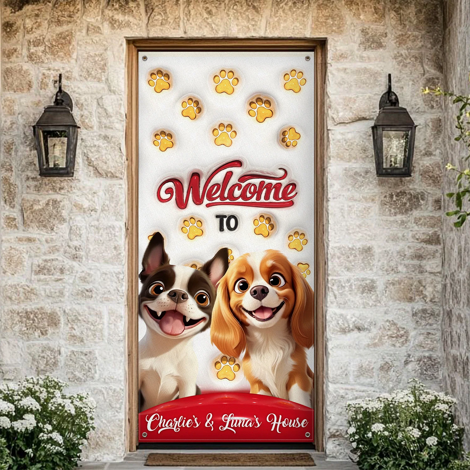 Welcome To Our House Door Cover For Dog Lover TH10 896507 - Image 3