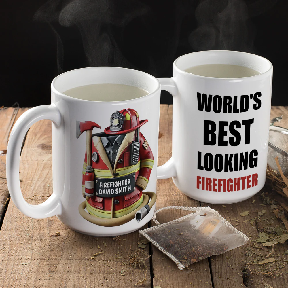 World's Best Looking Firefighter Gift For Dad Mug TH10 892957 - Image 5