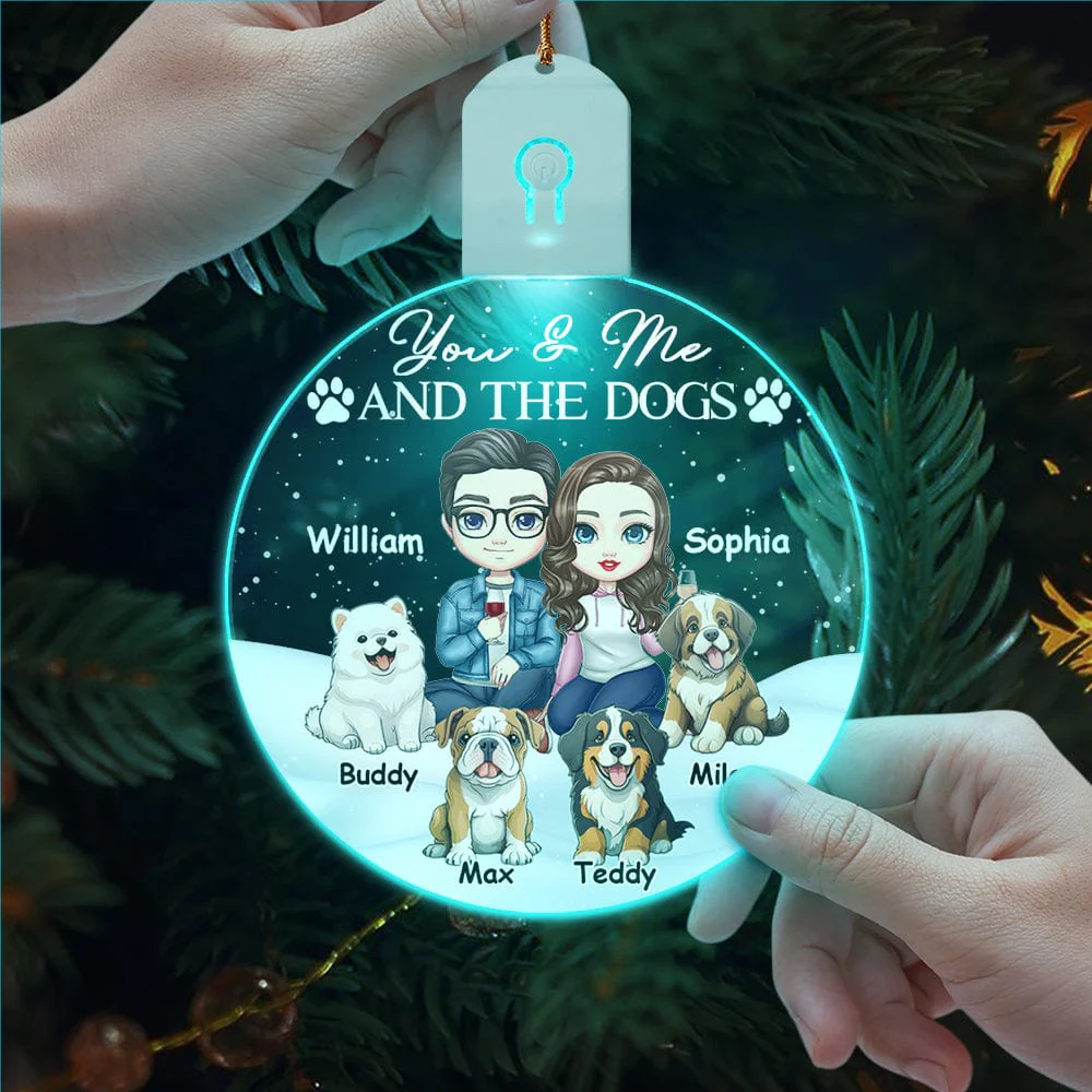 You And Me And The Dog For Pet Lovers Acrylic LED Ornament Personalized Gift TH10 892117 - Image 3