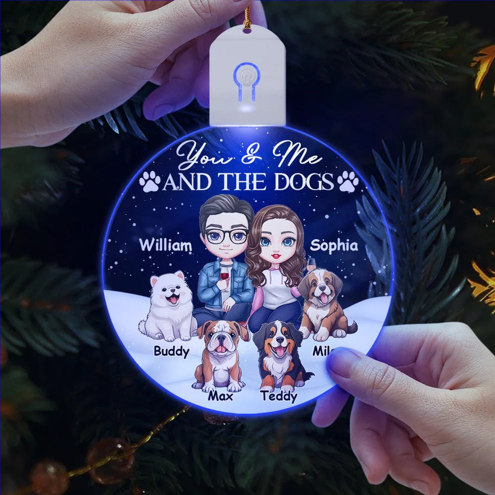 You And Me And The Dog For Pet Lovers Acrylic LED Ornament Personalized Gift TH10 892117 - Image 4