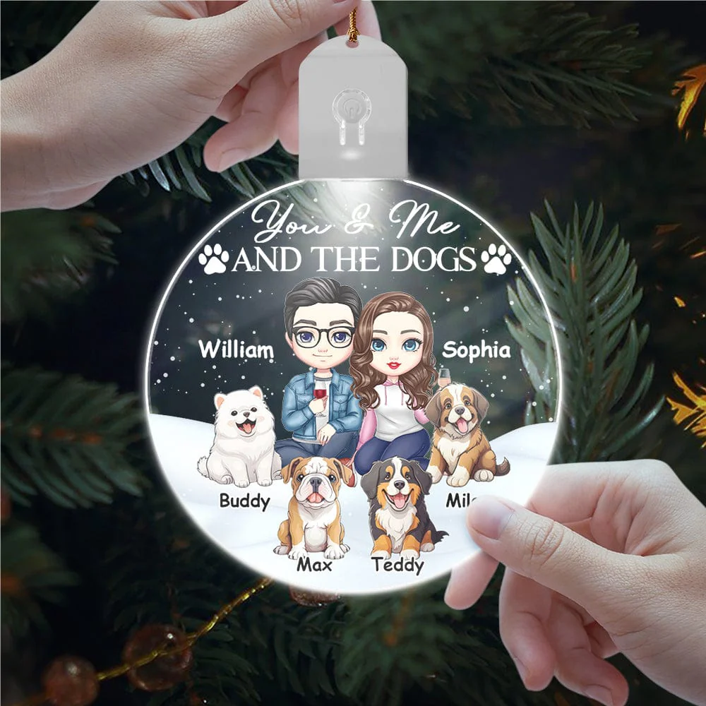 You And Me And The Dog For Pet Lovers Acrylic LED Ornament Personalized Gift TH10 892117 - Image 5