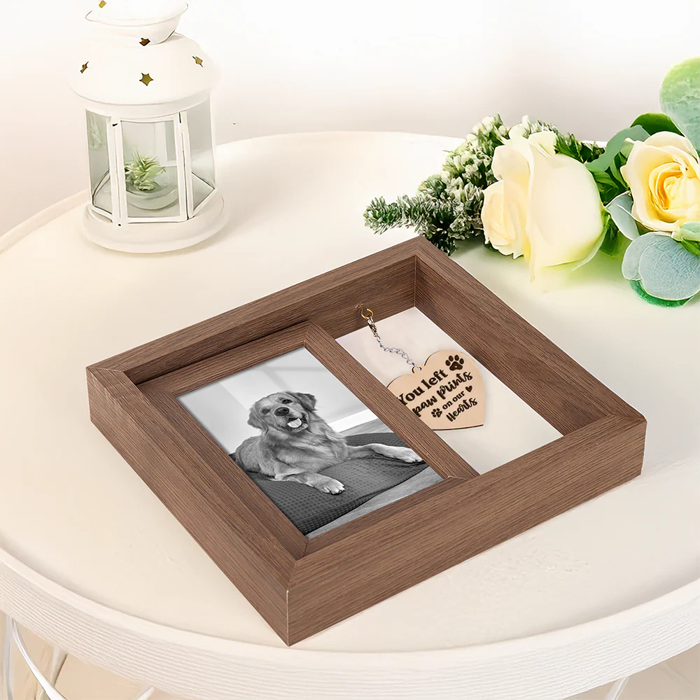 You Left Paw Prints On My Heart Memorial Rotating Wooden Picture Frame TH10 894219 - Image 5