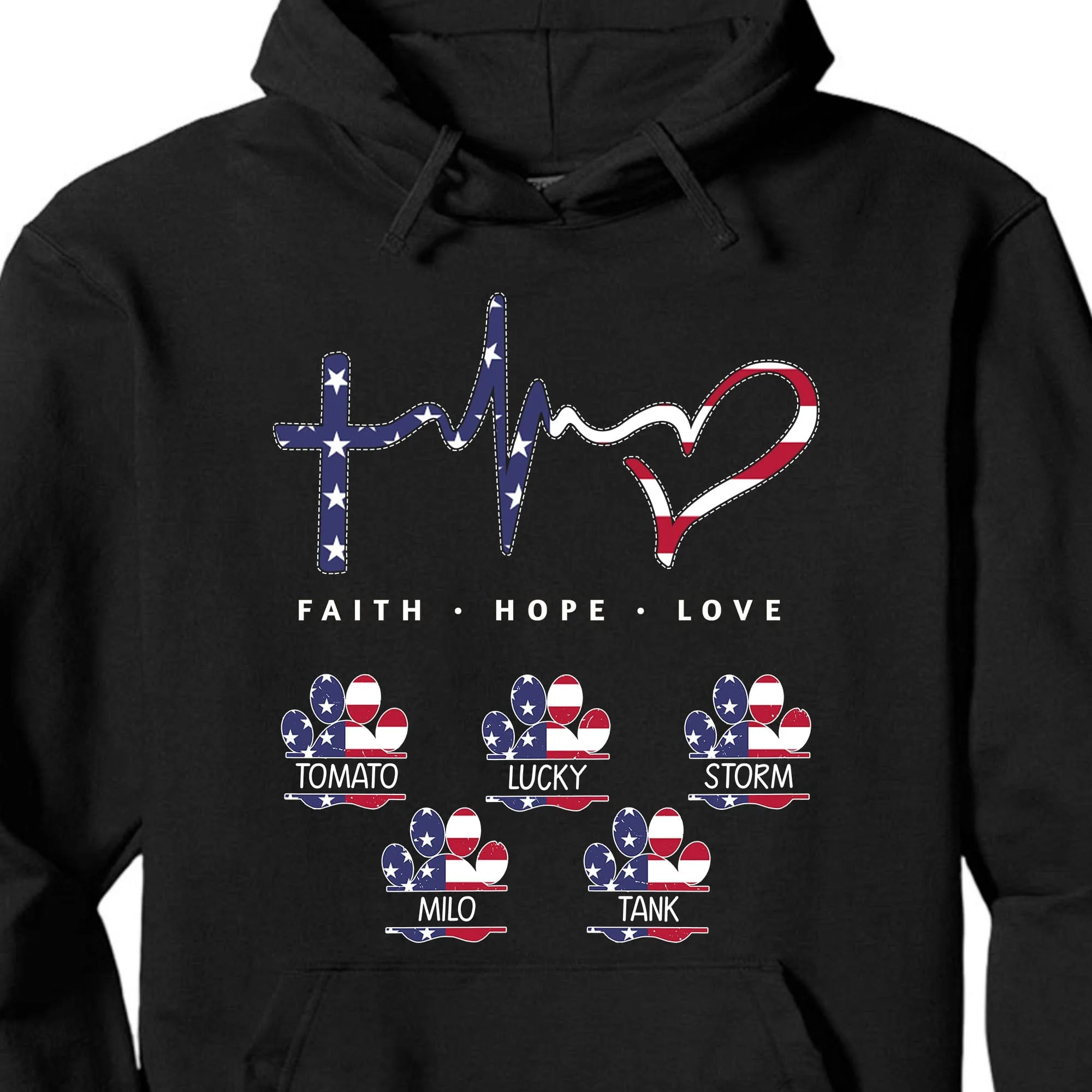 Faith Hope Love American Personalized Custom Dog Cat Shirt C396 - Image 2