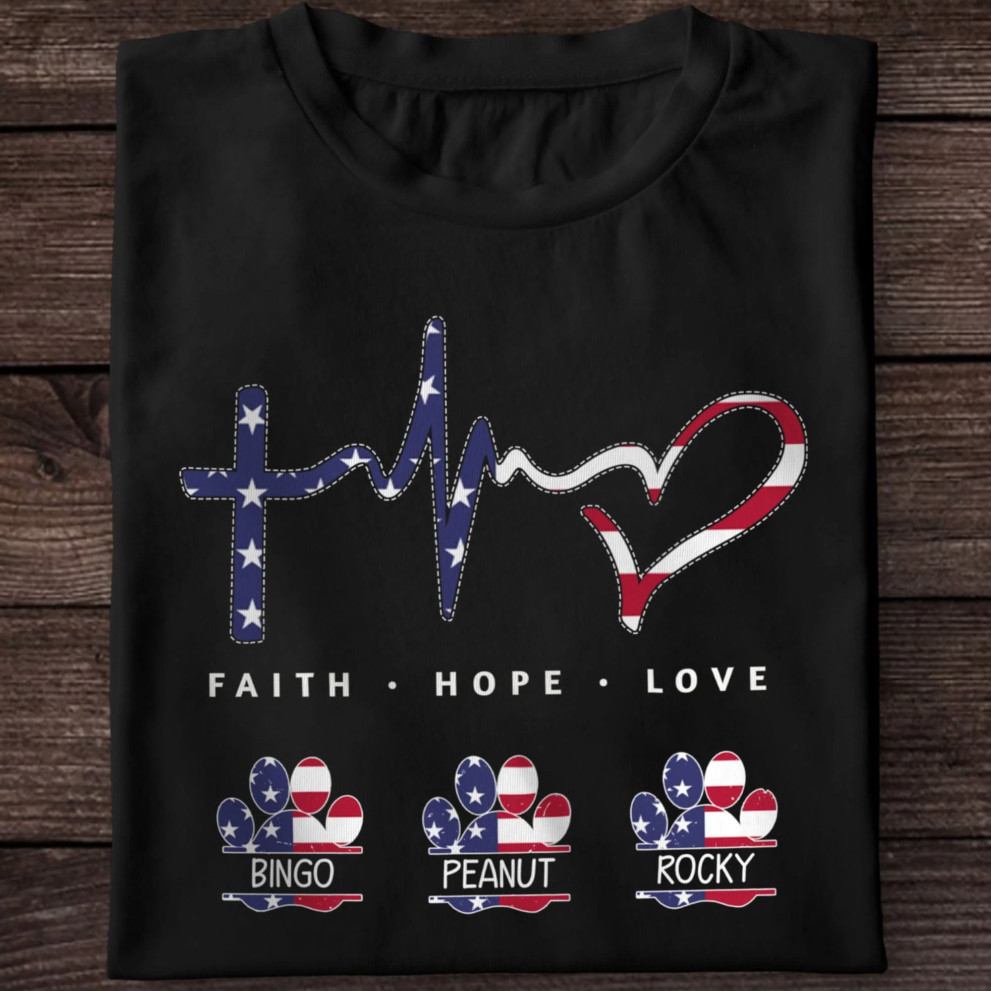 Faith Hope Love American Personalized Custom Dog Cat Shirt C396 - Image 4