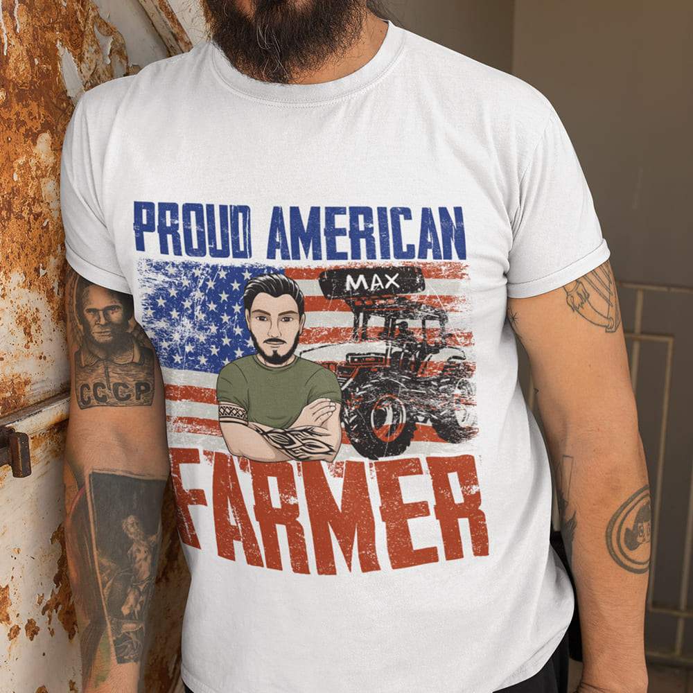 Proud American Farmer T-shirt, Farmer Gift, HN590 - Image 3