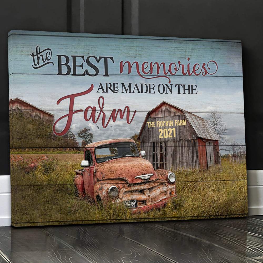 The Best Memories Are Made On The Farm Canvas, Farmer Gift, HN590 - Image 2