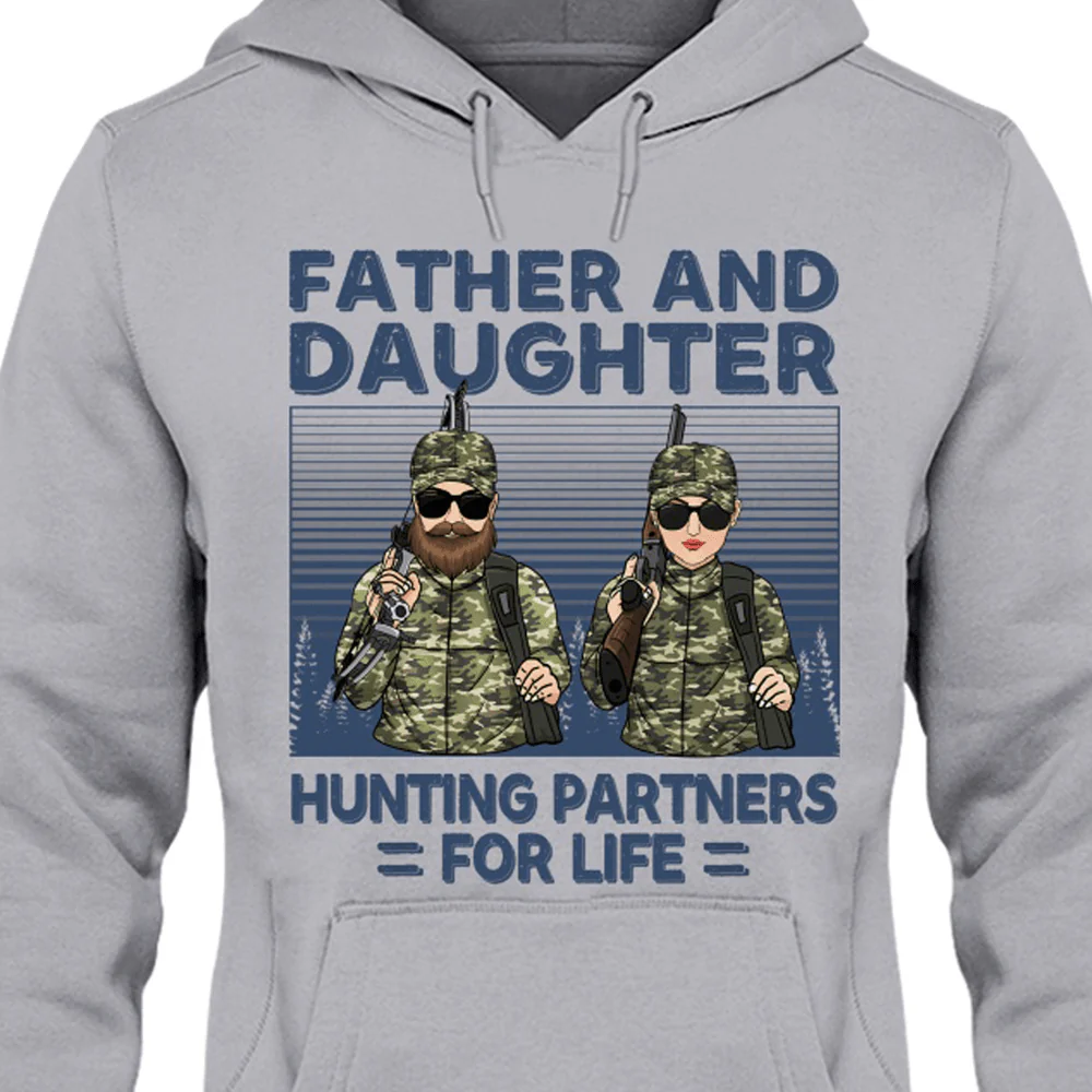 Father And Daughter Hunting Partners For Life Daddy Hunting Shirt - Image 3