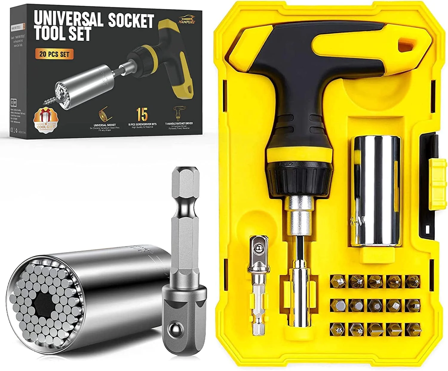 Fathers Day Dad Gifts from Daughter Kids Son Wife, Super Universal Socket Tools Gifts for Men Grip Set with Power Drill Adapter Cool Stuff Ideas Gadgets for Men Birthday Gifts for Dad Women Husband - Image 8