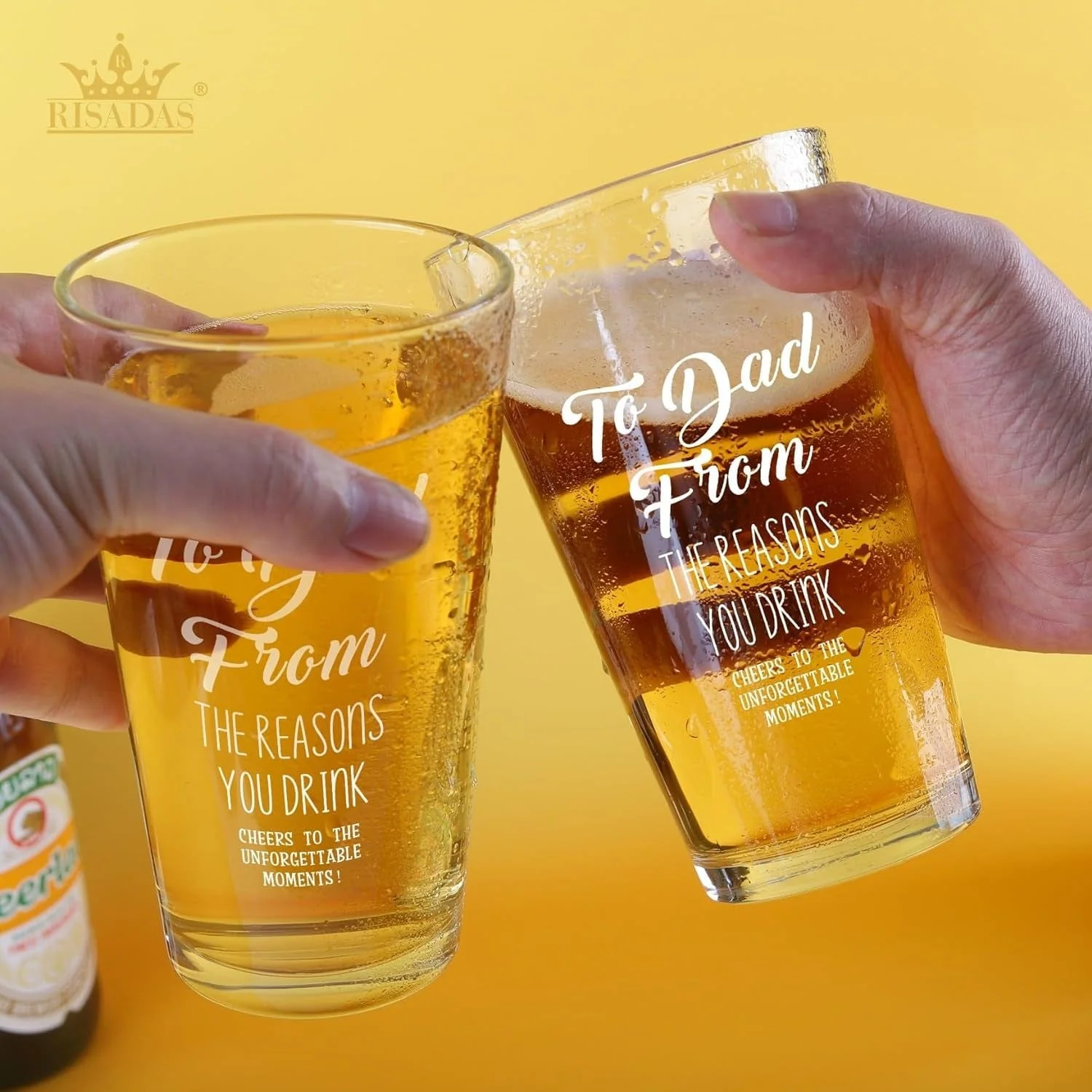 Fathers Day Dad Gifts - Gifts for Dad, Fathers Day Dad Gifts from Daughter, Wife, Son - Dad Gifts for Fathers Day, Birthday Christmas Funny Gift for Dad, Step Dad, Bonus Dad, Husband, 16 Oz Beer Glass - Image 5